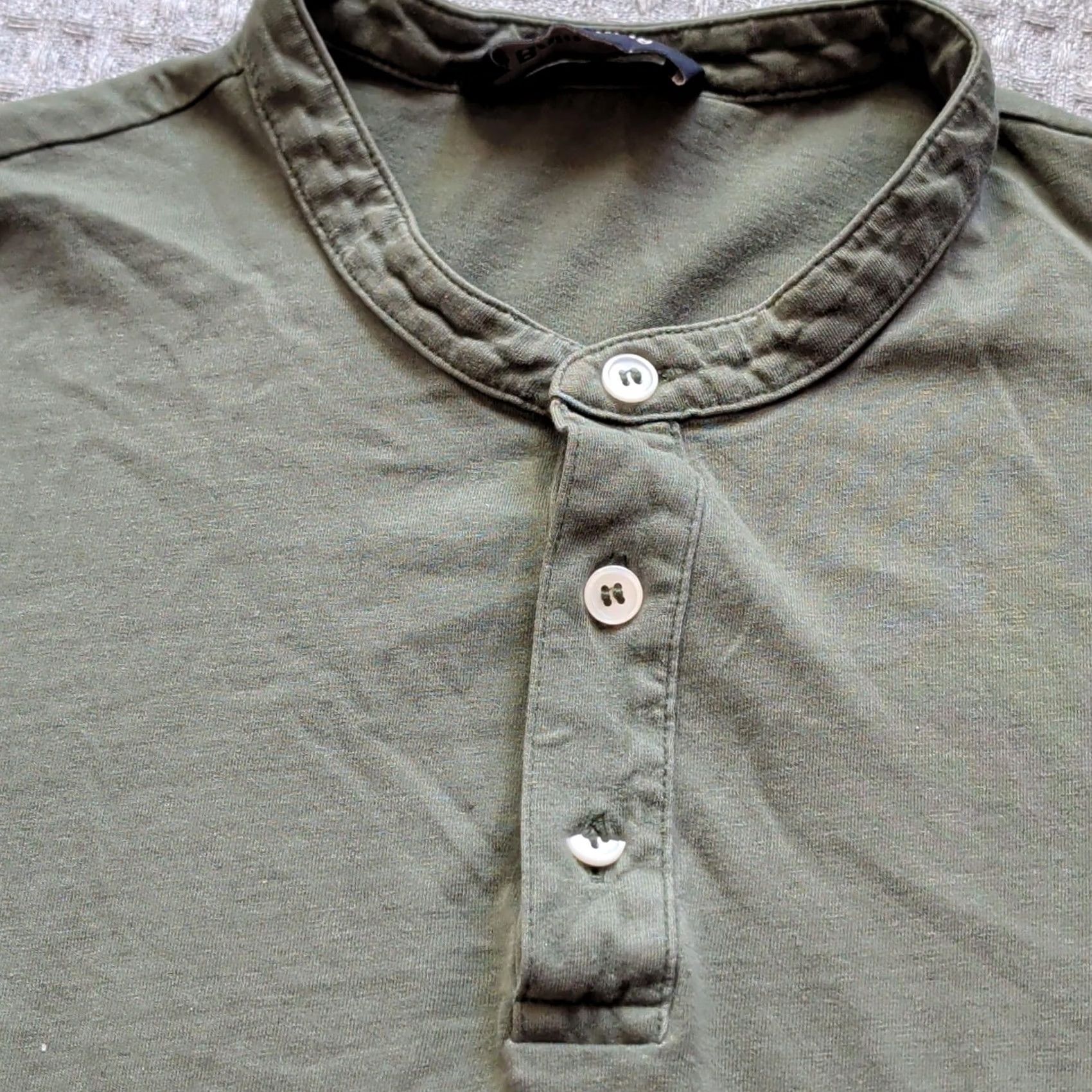 Balibaris Shirt Mens Small Green Long Sleeve Henley Organic Cotton Tee Casual, Men's — image 5 of 6