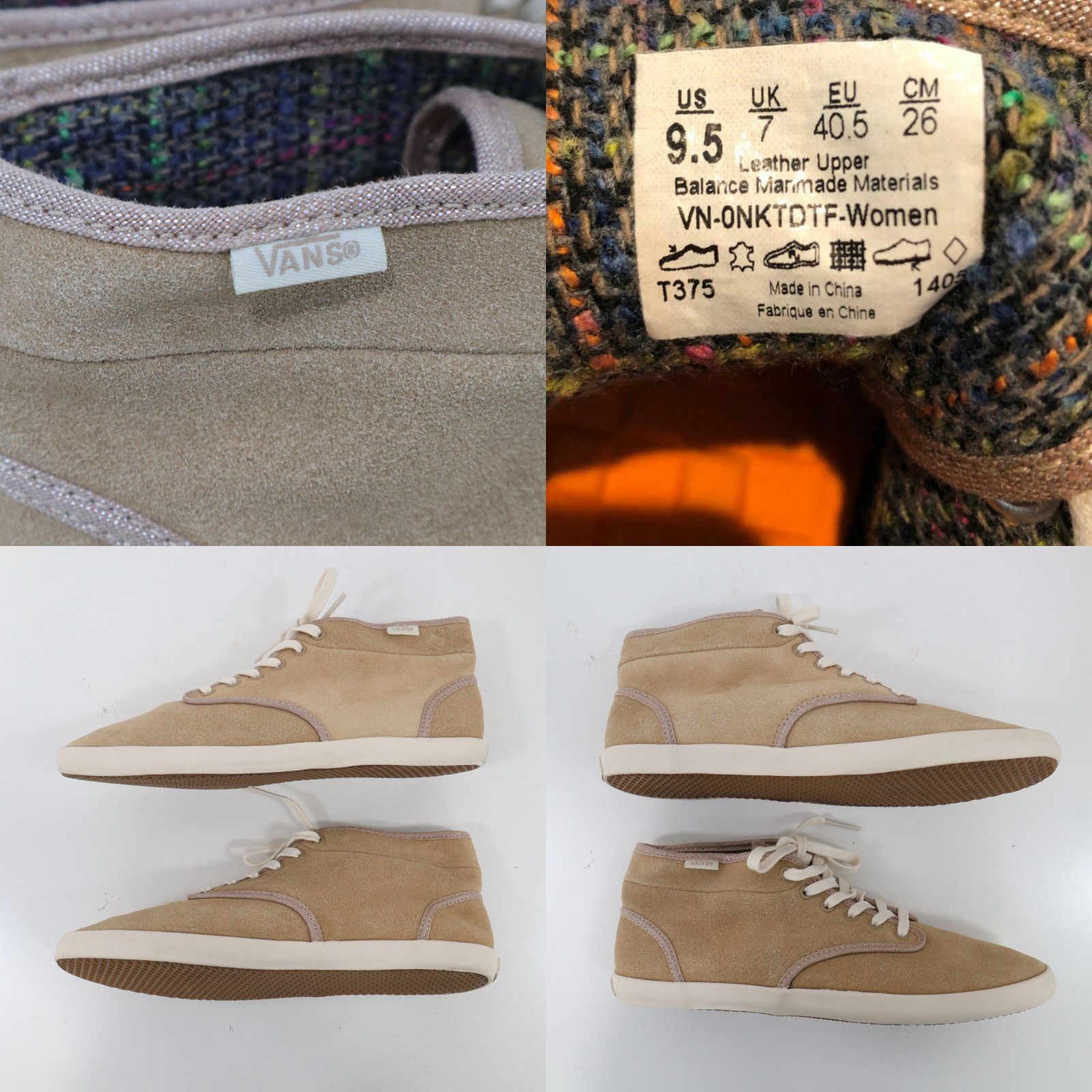 Tan vans with leather laces womens sales