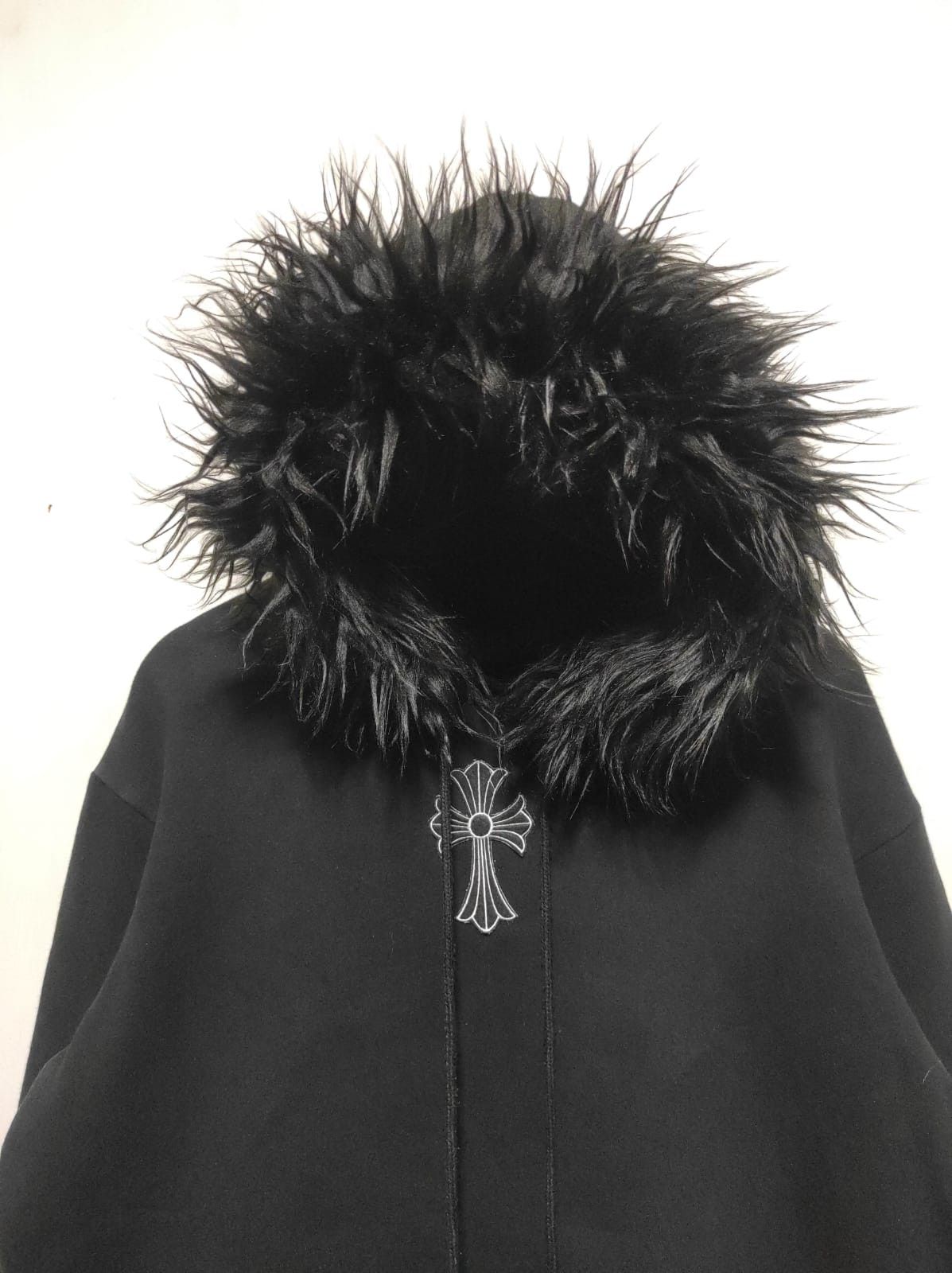 Japanese Brand Black Cross fur hoodie ifsix LGB vkei style Size US M / EU 48-50 / 2 - 4 Thumbnail