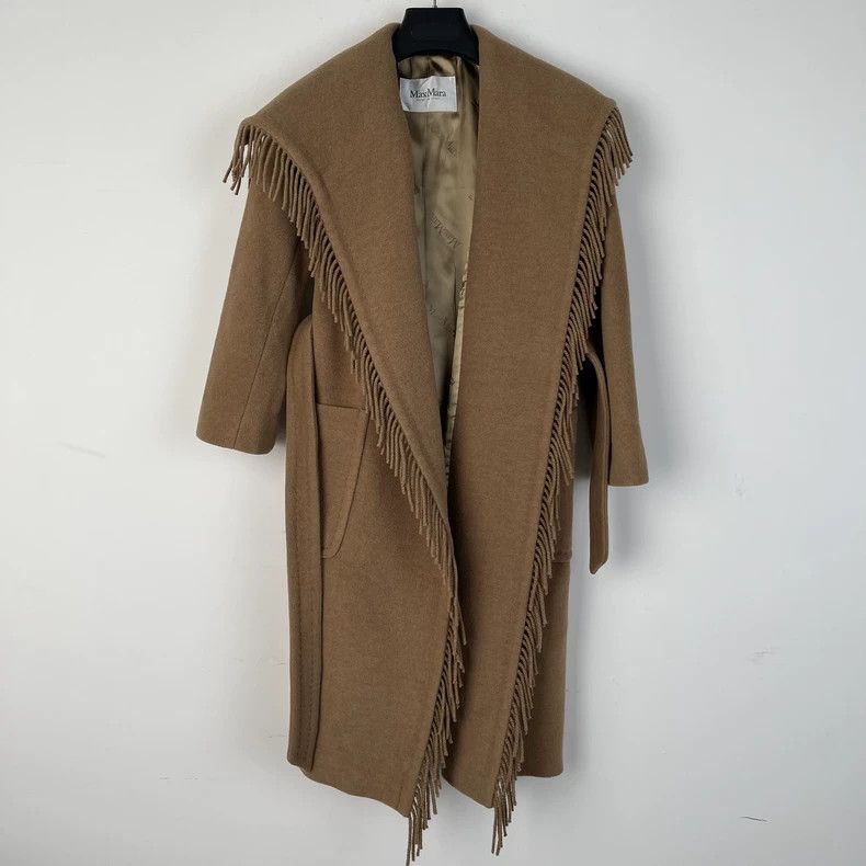 Max Mara Max Mara Camel fringed coat Size XS / US 0-2 / IT 36-38 - 1 Thumbnail