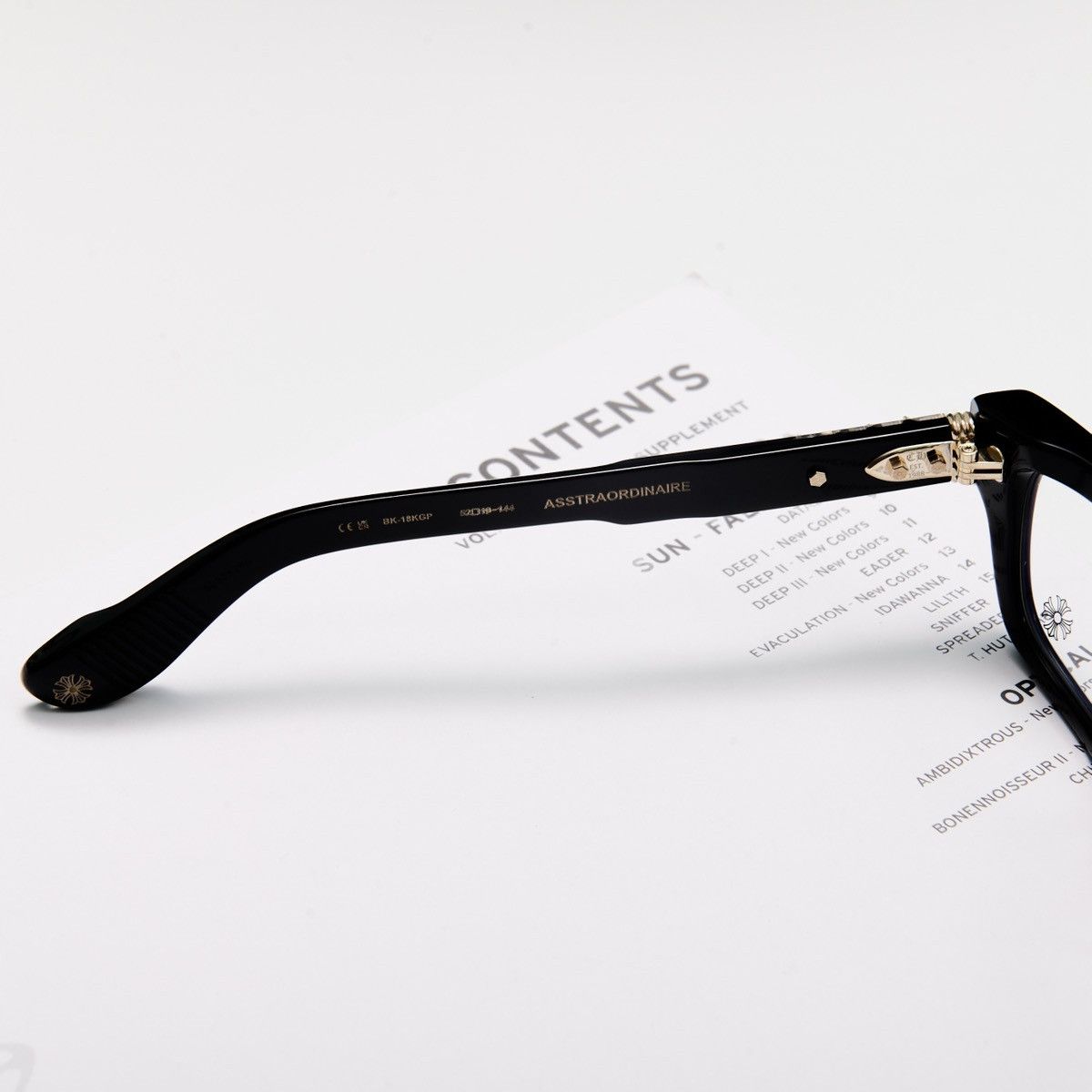 Chrome Hearts CHROME HEARTS ASSTRAORDINAIRE BLACK - 18K GOLD PLATED GLASSES Size ONE SIZE - 5 Thumbnail