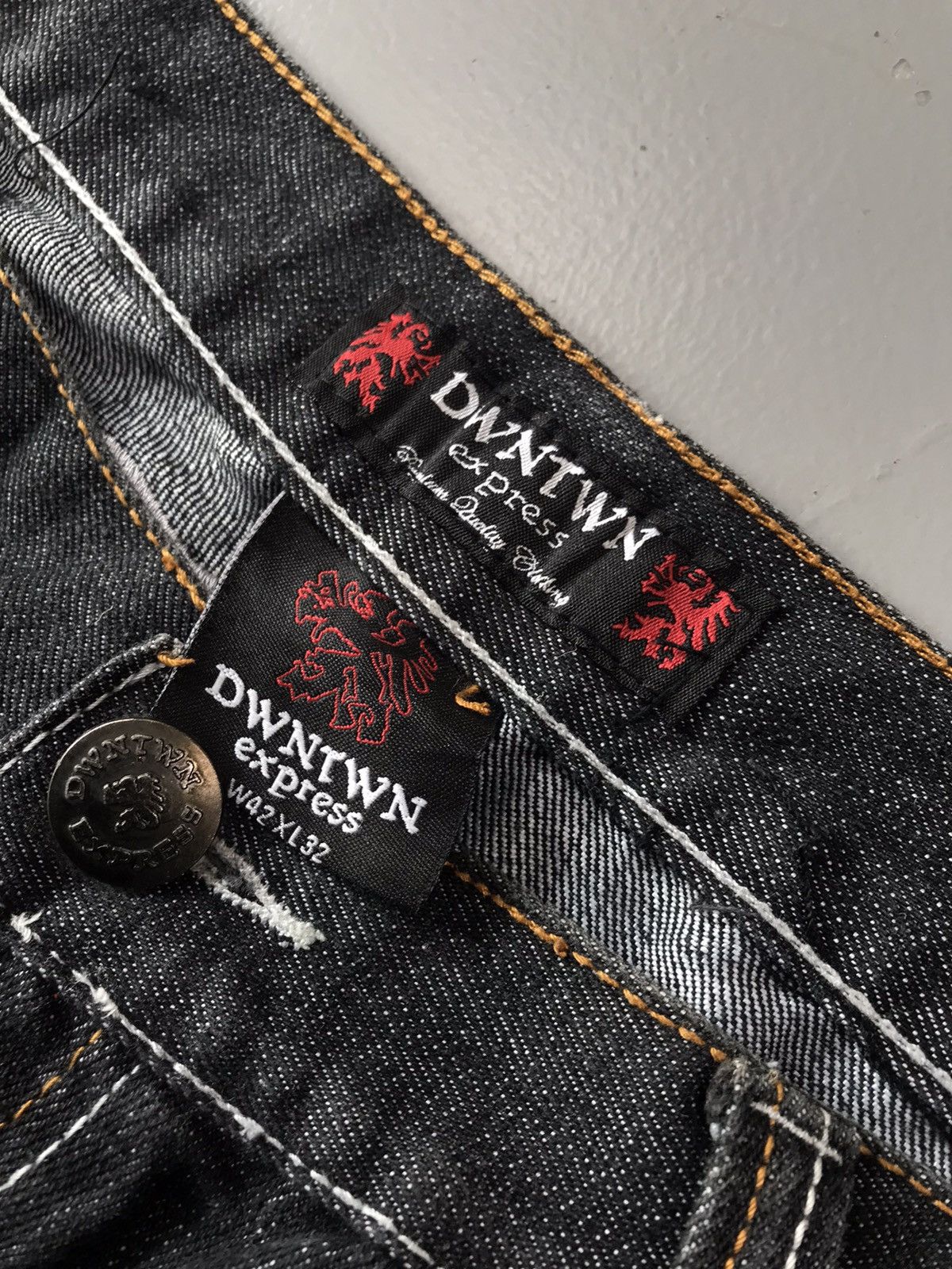 Vintage Vintage Downtown express crazy embroidered denim Size US 40 / EU 56 - 5 Thumbnail