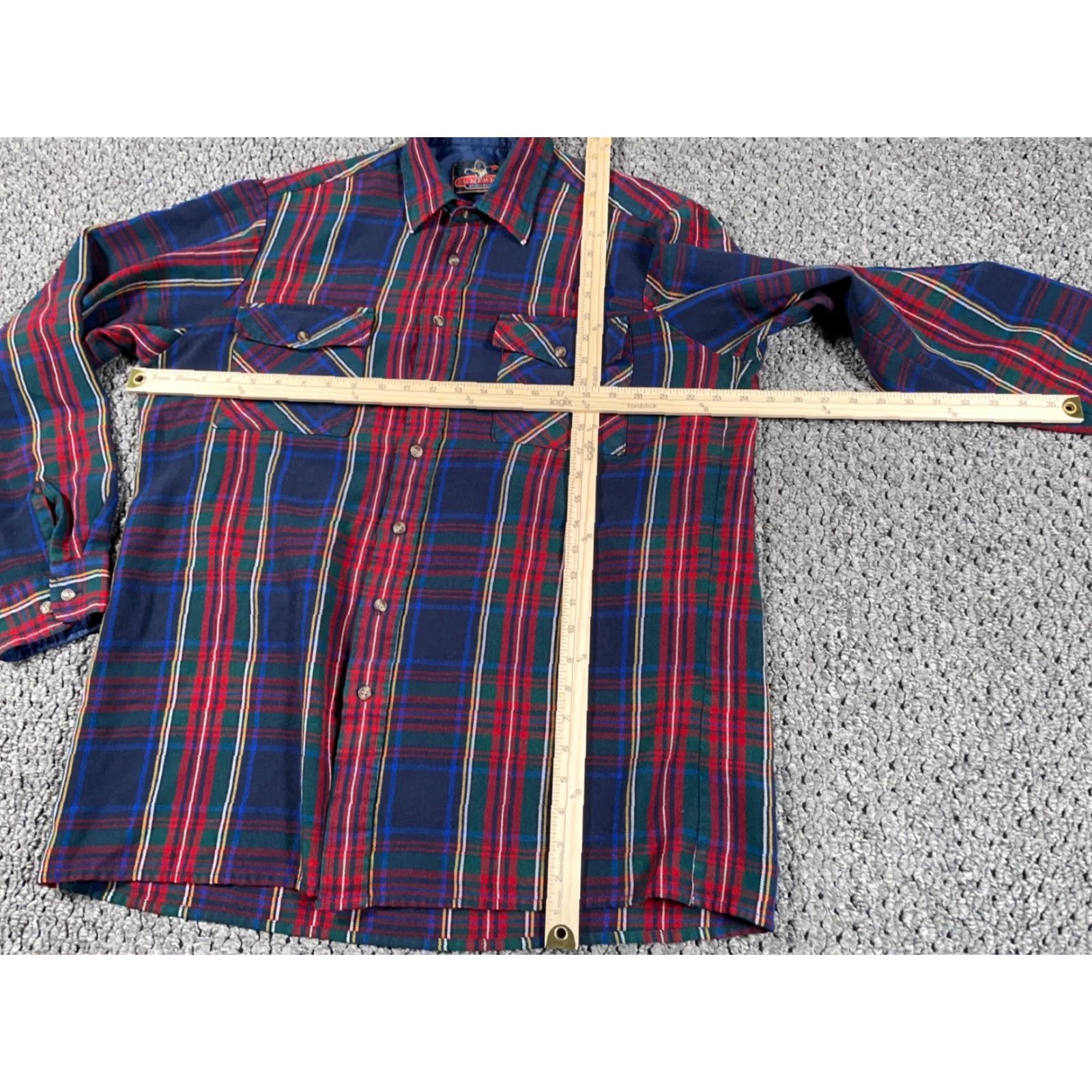 Vintage VTG 80s Grunge Flannel Shirt Men XL Red Blue Plaid Tartan Lightweight Backpacker Chest Pockets Casual Workwear Size US XL / EU 56 / 4 - 4 Thumbnail