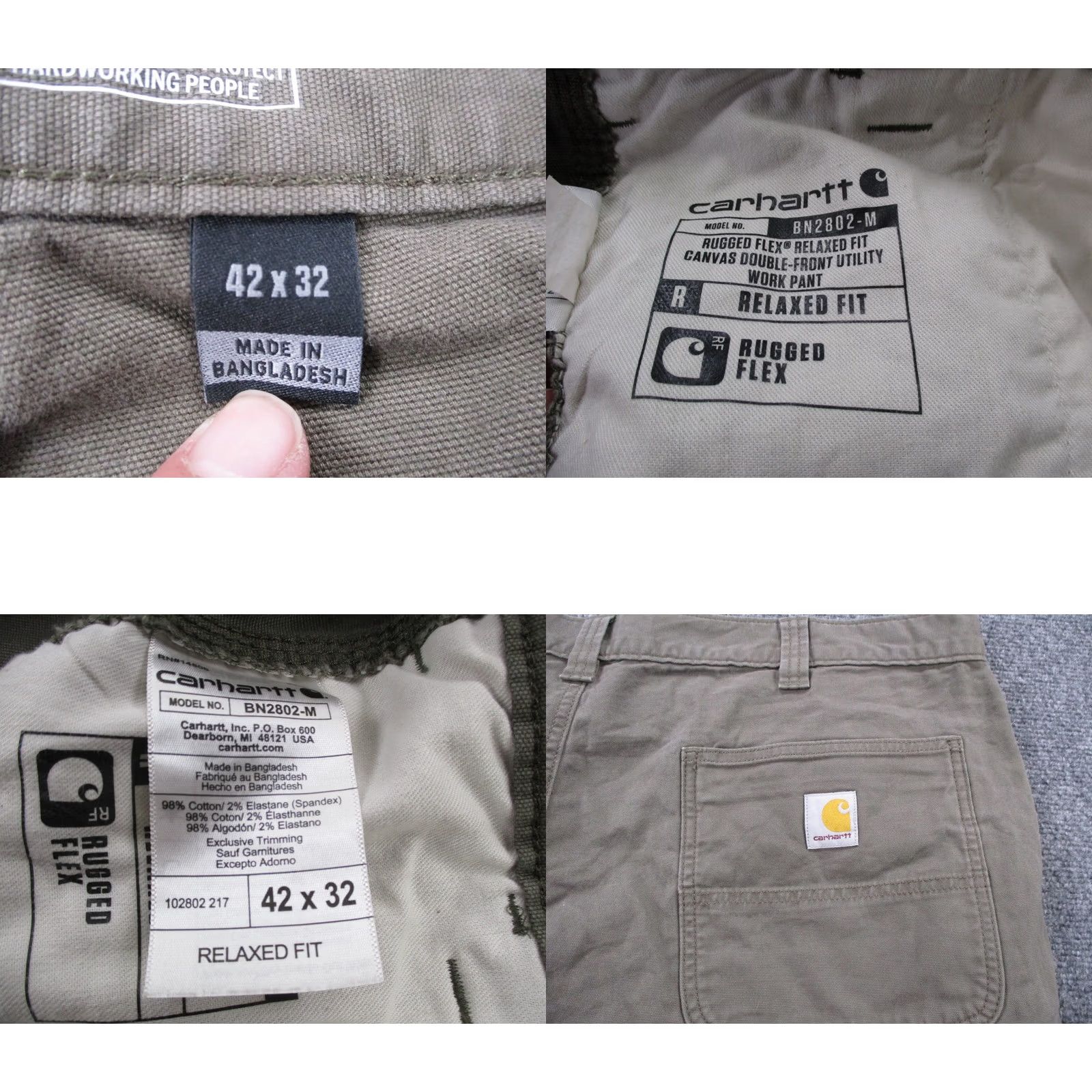Carhartt Carhartt Pants Mens 42 32 Rugged Flex Relaxed Fit Canvas Double Front Utility Carpenter Brown Size US 42 / EU 58 - 8 Thumbnail
