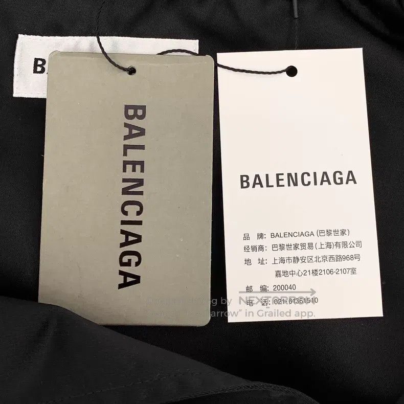 Balenciaga Balenciaga Black Logo Letter Embroidered Hooded Drawstring Size XXS / US 00 / IT 34 - 9 Thumbnail