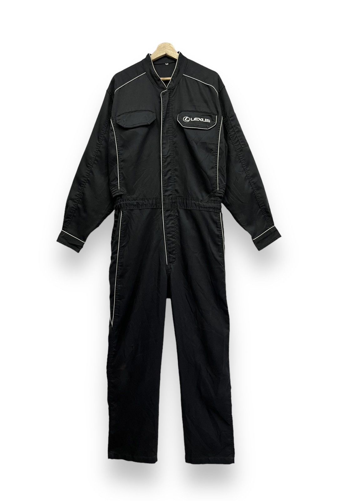 DA PUMP TOMO BLACK×BLACK B×B Coverall 🏁Vintage LEXUS TOM'S TOYOTA JAPAN Black Coverall Jumpsuit