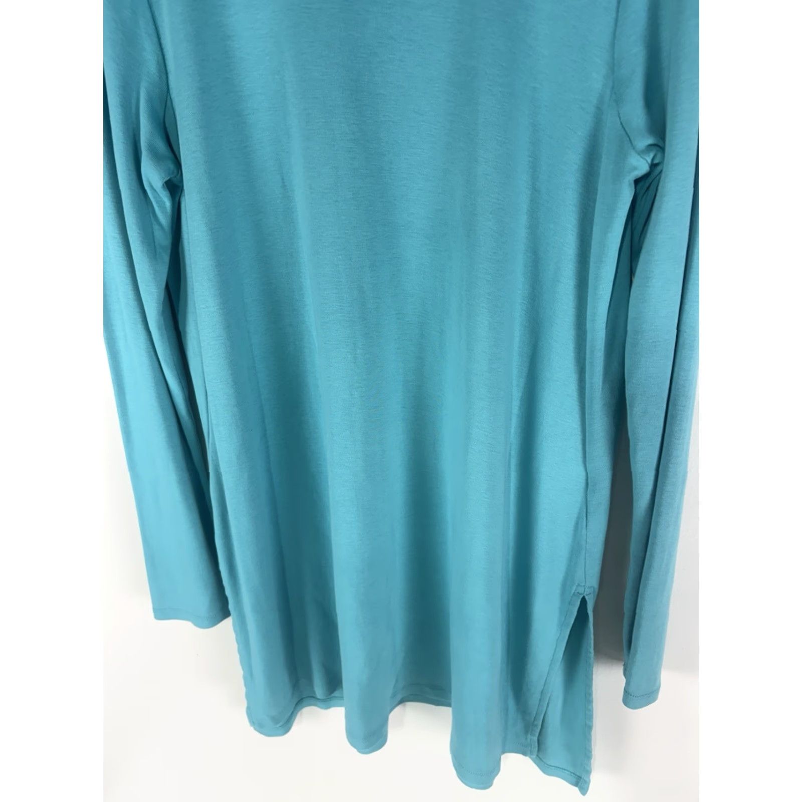 J. Jill J. Jill Teal Crewneck Tunic Womens Size M 100% Pima Cotton Casual Lightweight Size M / US 6-8 / IT 42-44 - 3 Thumbnail