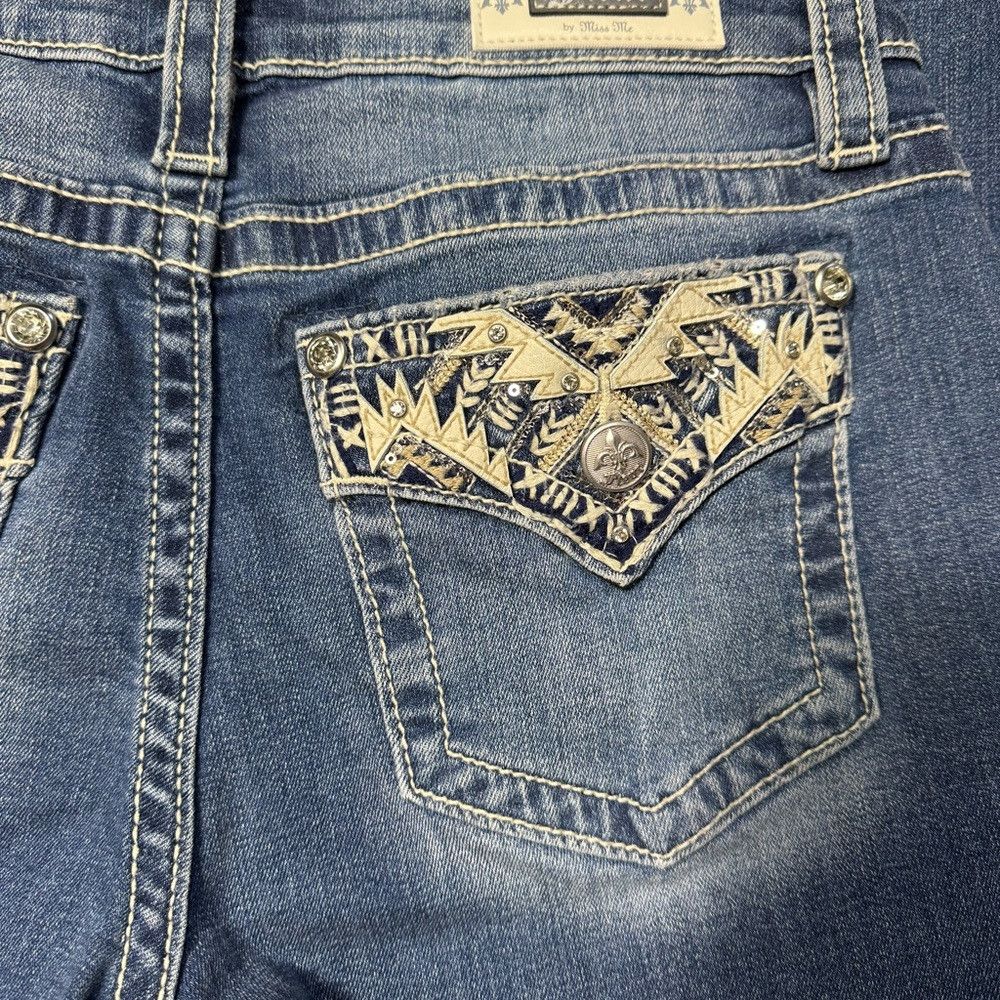 Miss Me NWT New Fleur By Miss Me Slim Wide Embroidered Back Jeans S Size 28" / US 6 / IT 42 - 7 Thumbnail