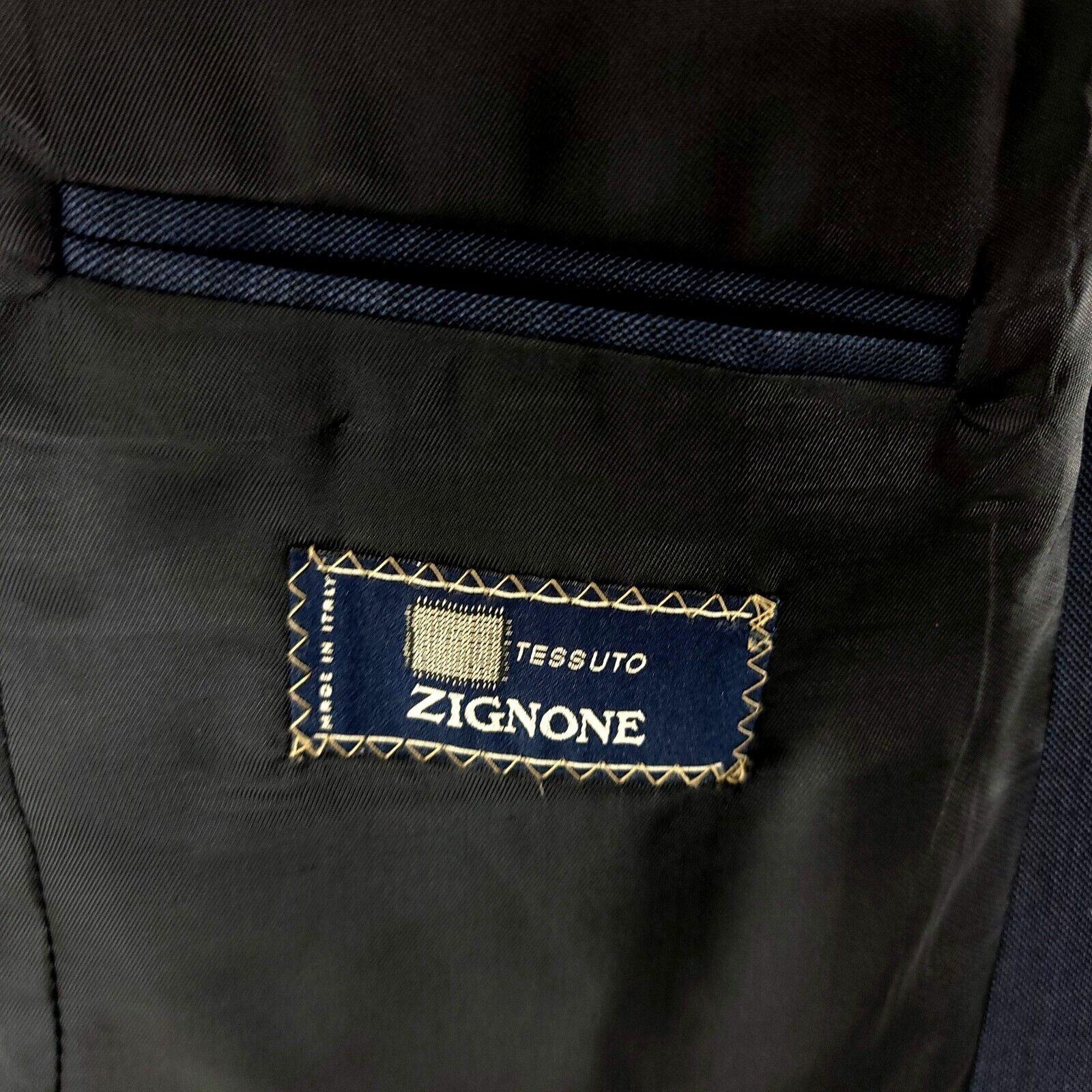 Robert Villini Roberto Villini Italy Zignone Wool 3 Button Sharkskin Blue B Size 42L - 9 Thumbnail