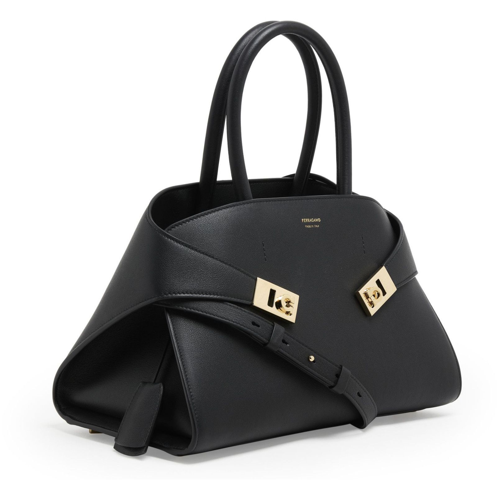 Salvatore Ferragamo FERRAGAMO Hug Small Black Leather Top Handle Bag New Size ONE SIZE - 2 Thumbnail