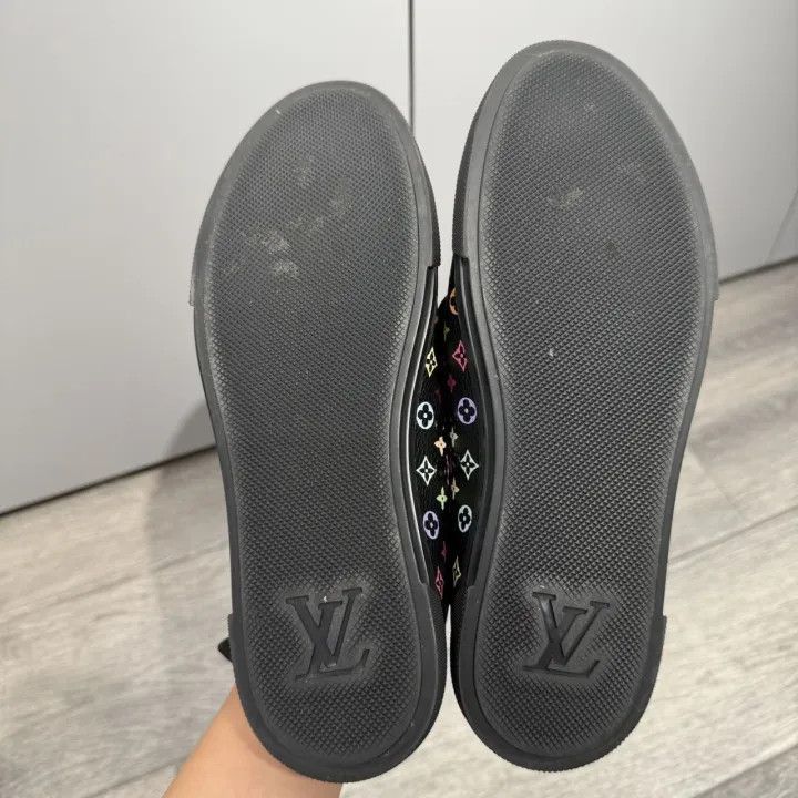 Louis Vuitton Takashi Murakami x Louis Vuitton Black Low Top Trainer -250 Size US 6 / IT 36 - 3 Thumbnail