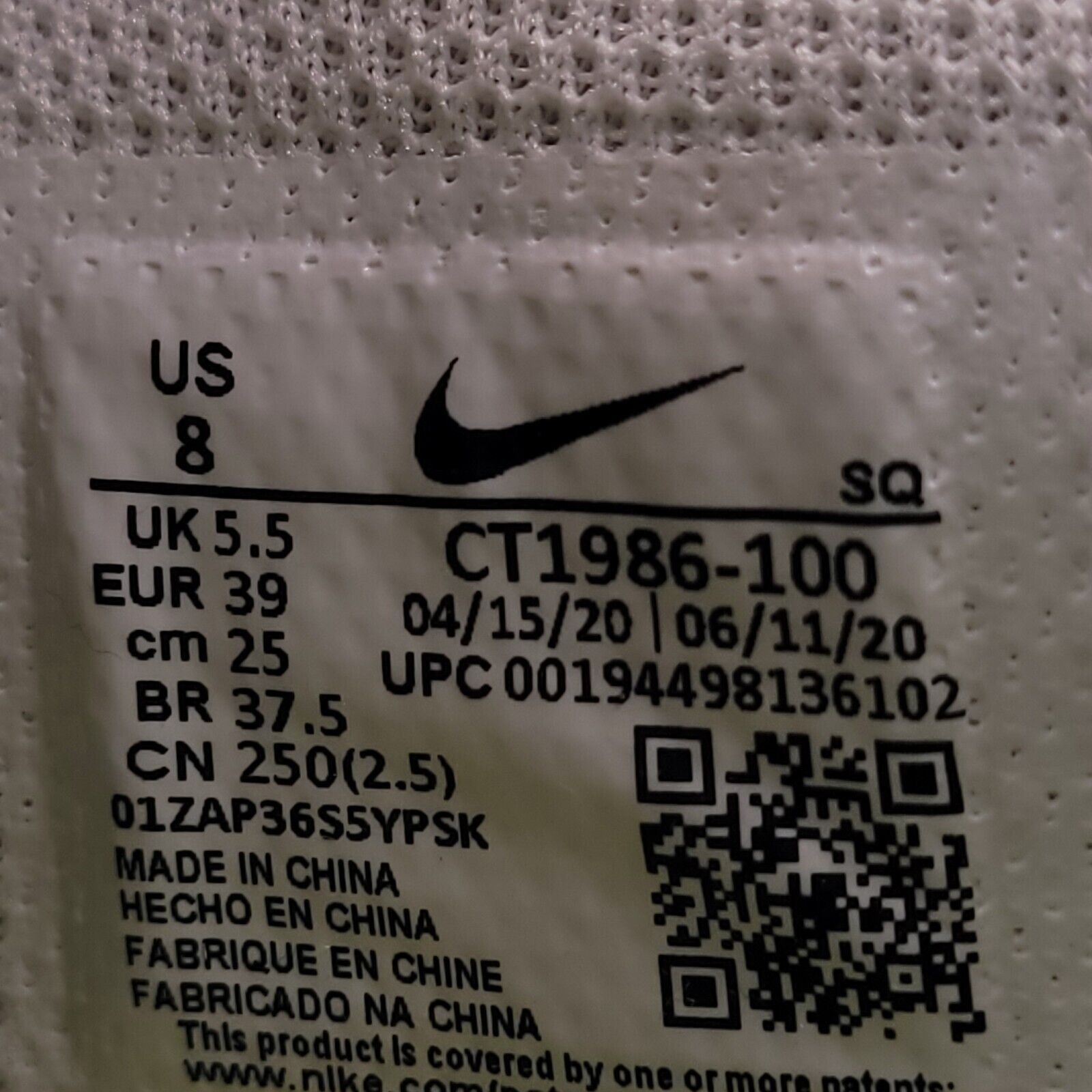 Nike Nike Air Force 1 Crater Shoe Womens Size 8 CT1986-100 White Size US 8 / IT 38 - 8 Thumbnail