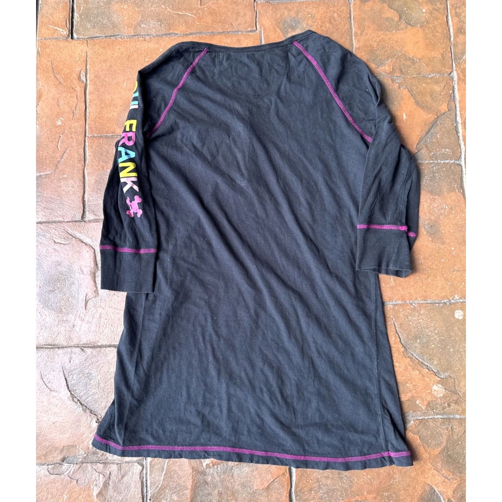Paul Frank VINTAGE Paul Frank Monkey 3/4 Sleeve Shirt Women's Large Black Graphic 100% Cotton Grunge Y2K Size L / US 10 / IT 46 - 3 Thumbnail