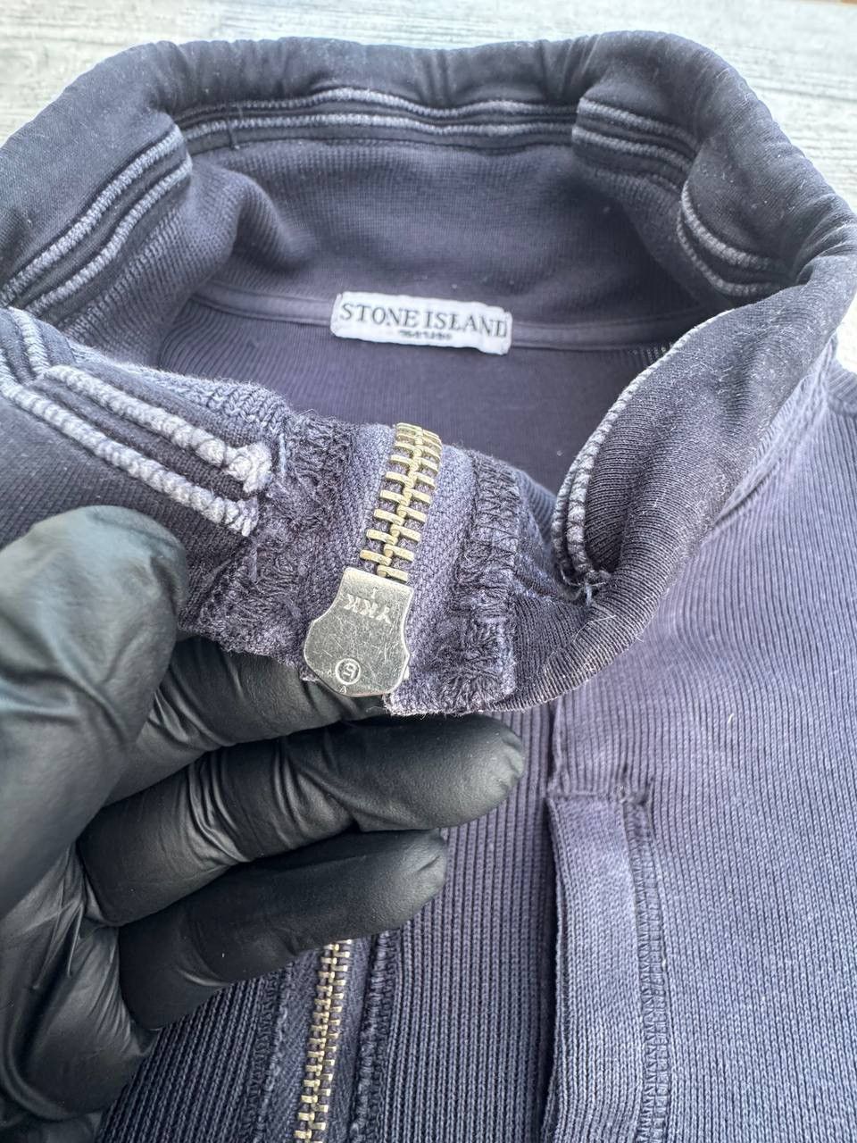 Stone Island Vintage Stone Island Navy knit faded full zip sweater Size US XL / EU 56 / 4 - 10 Thumbnail
