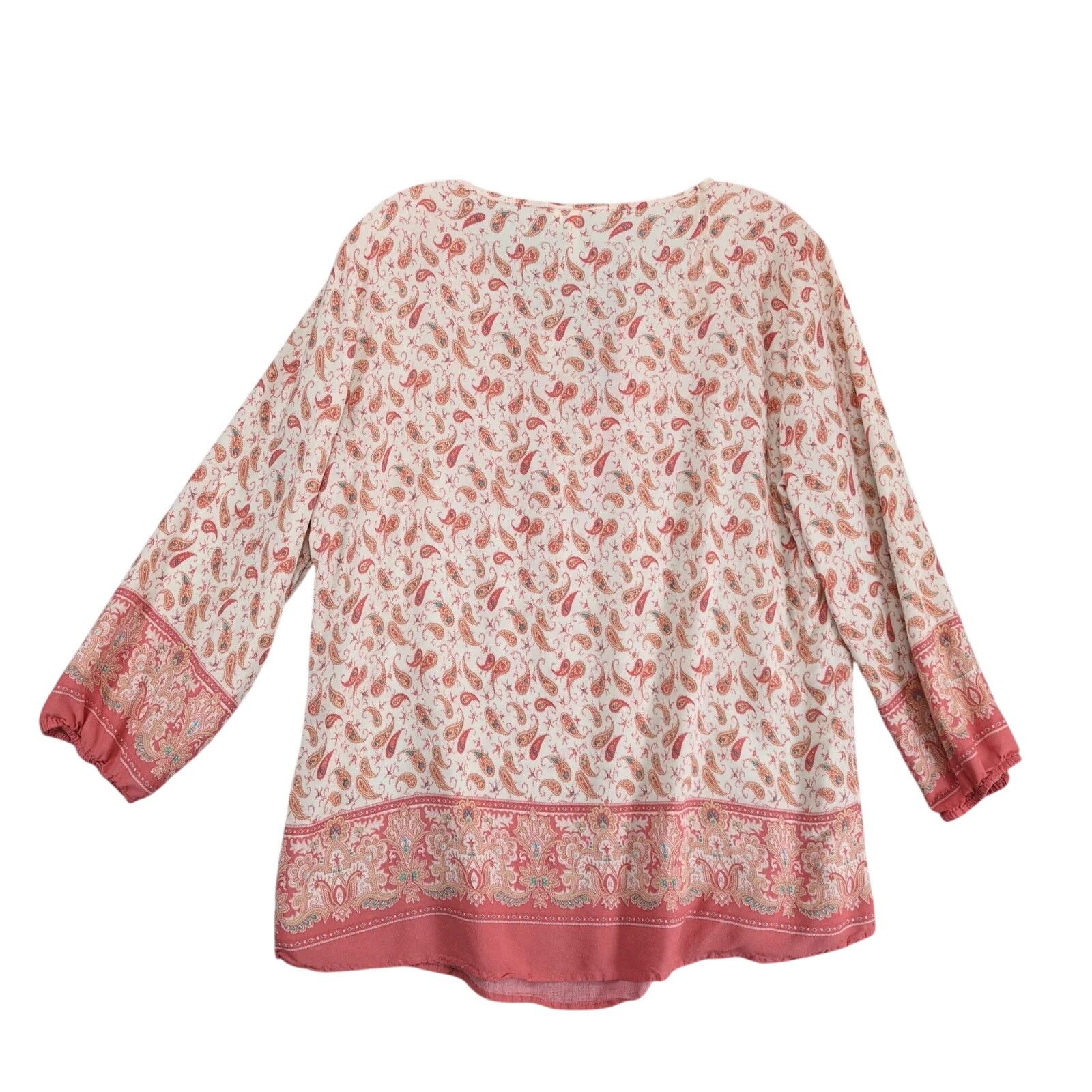 Anthropologie Grand & Greene Orange Floral Paisley Blouse Sz L Puff Sleeve Size L / US 10 / IT 46 - 2 Thumbnail