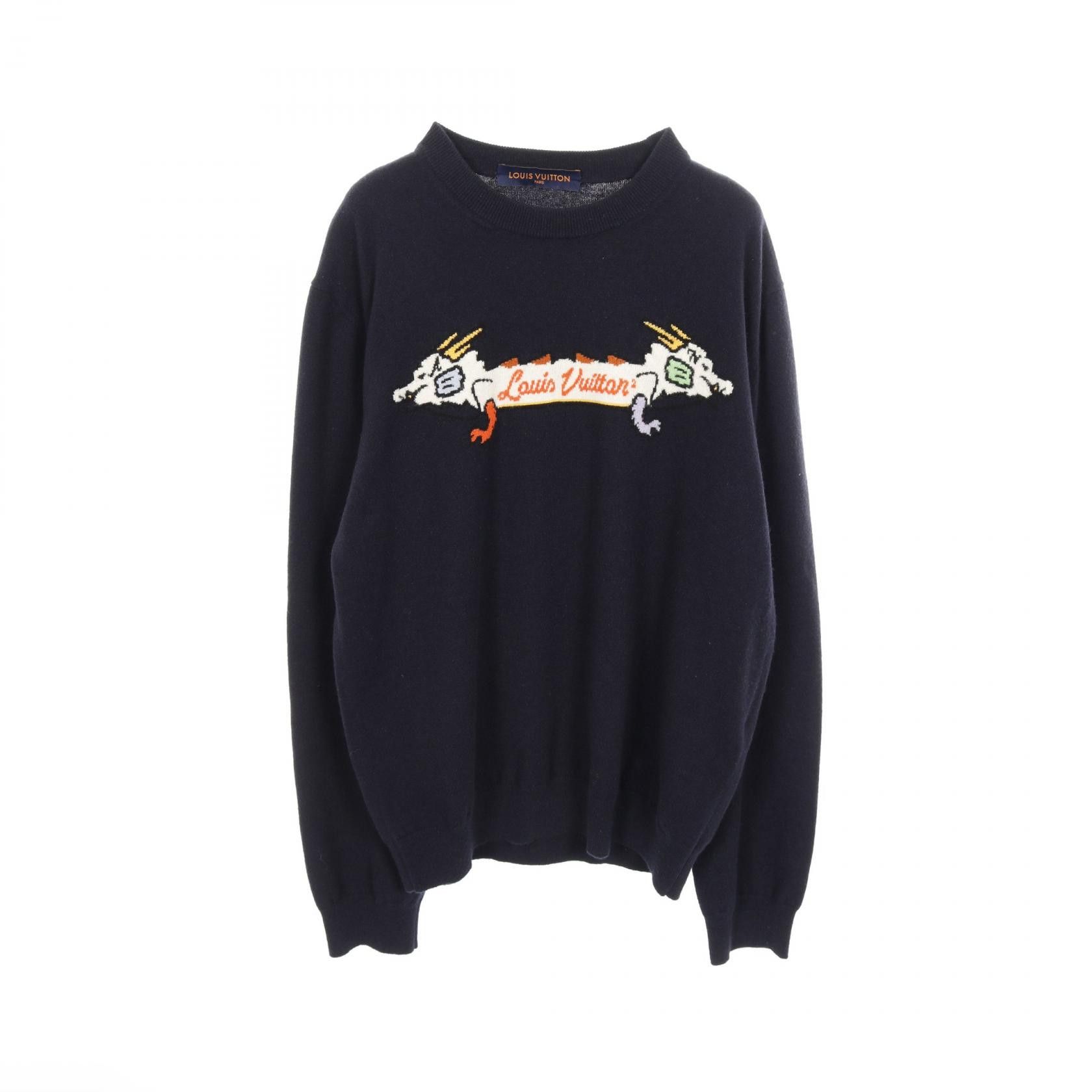 Louis Vuitton Louis Vuitton Louis Vuitton NIGO Intarsia Cashmere Knitwear Textile Tops RM221MDLBHMN02W DUTY FREE for USA Size ONE SIZE - 1 Thumbnail