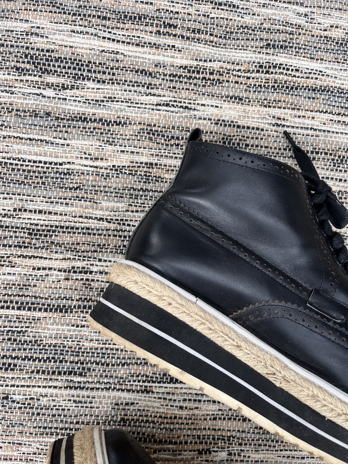 Prada Rare Prada Brogue Platform Sneakers Black Leather Luxury Y2K Size US 8 / IT 38 - 8 Thumbnail