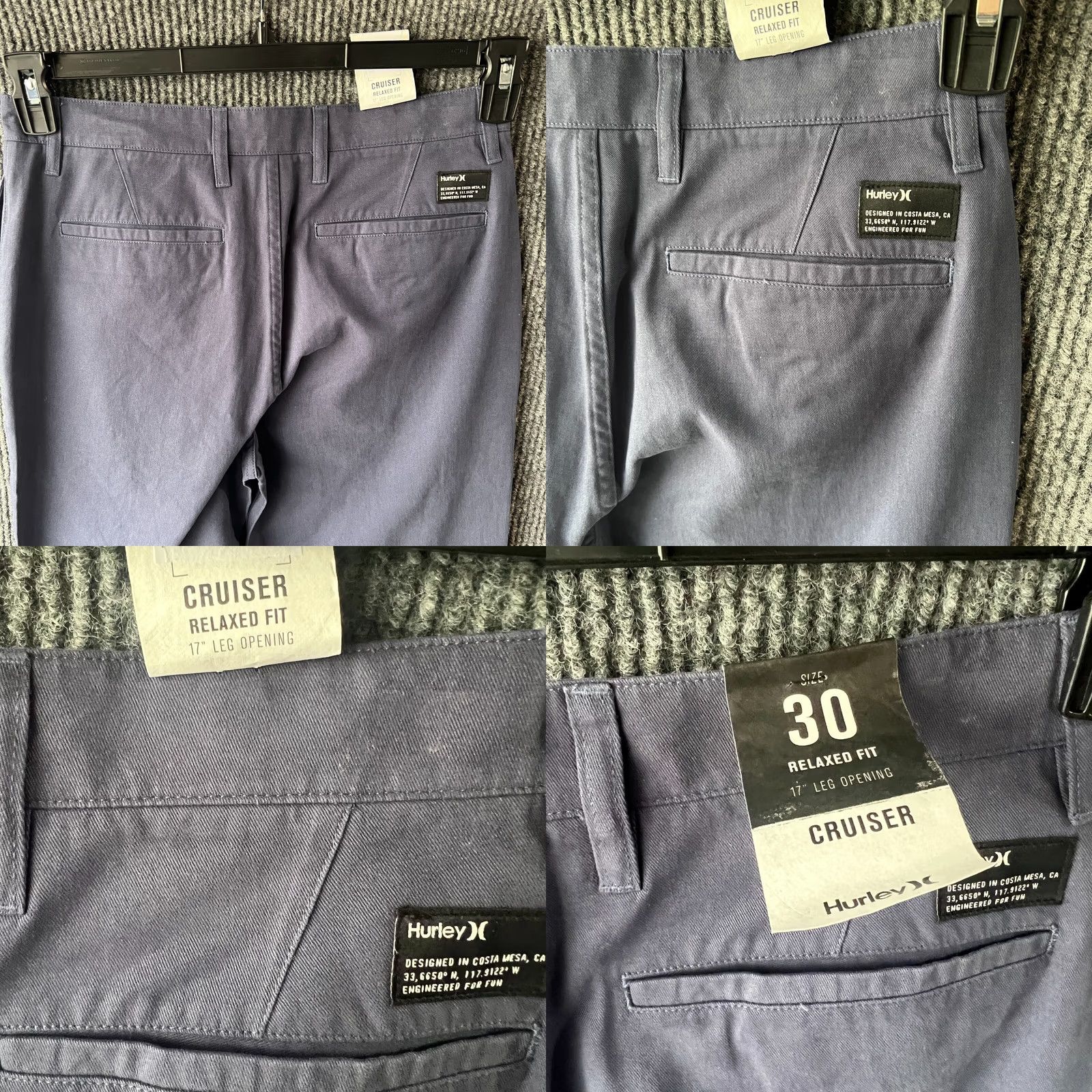 Hurley Hurley Pants Mens 30x30 Blue Chino Casual Relaxed Outdoors Slacks Pockets NEW Size US 30 / EU 46 - 8 Thumbnail