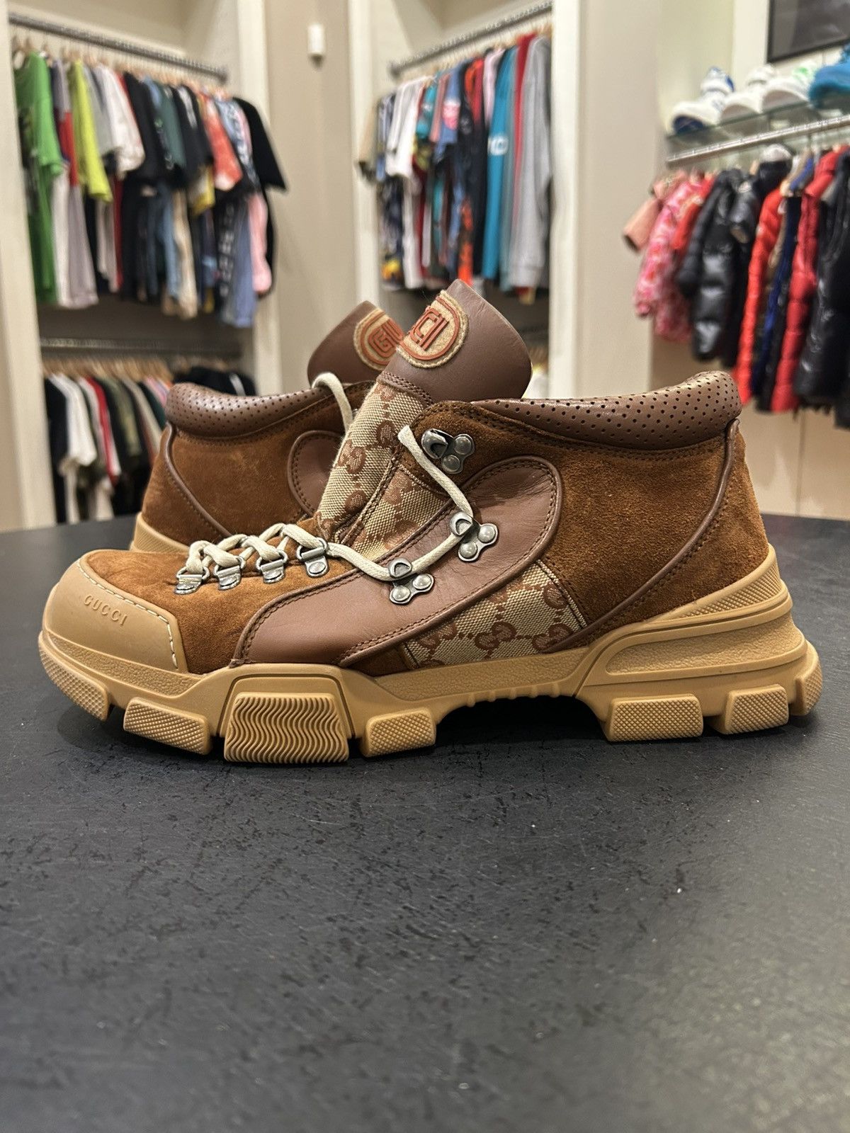 Gucci Gucci Flashtrek Boots Brown Suede Size US 10.5 / EU 43-44 - 1 Thumbnail