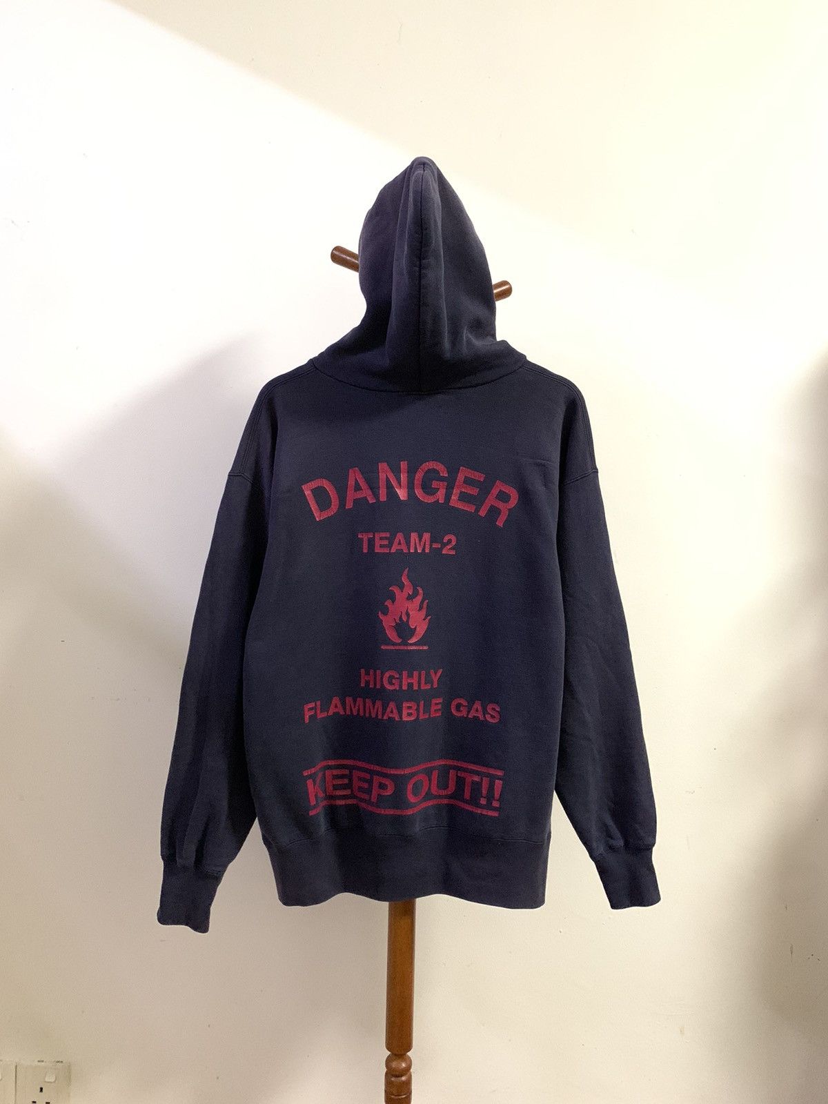 Vintage Vintage Fire Fighter spellout Distressed Hoodie Size US L / EU 52-54 / 3 - 3 Thumbnail