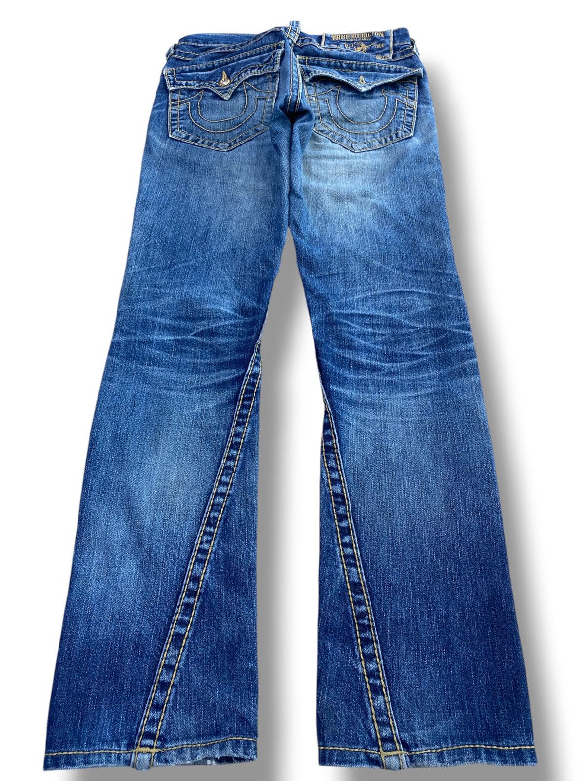 True Religion True Religion Whiskers Faded Wash Style Twist Leg Jeans Size US 30 / EU 46 - 3 Thumbnail