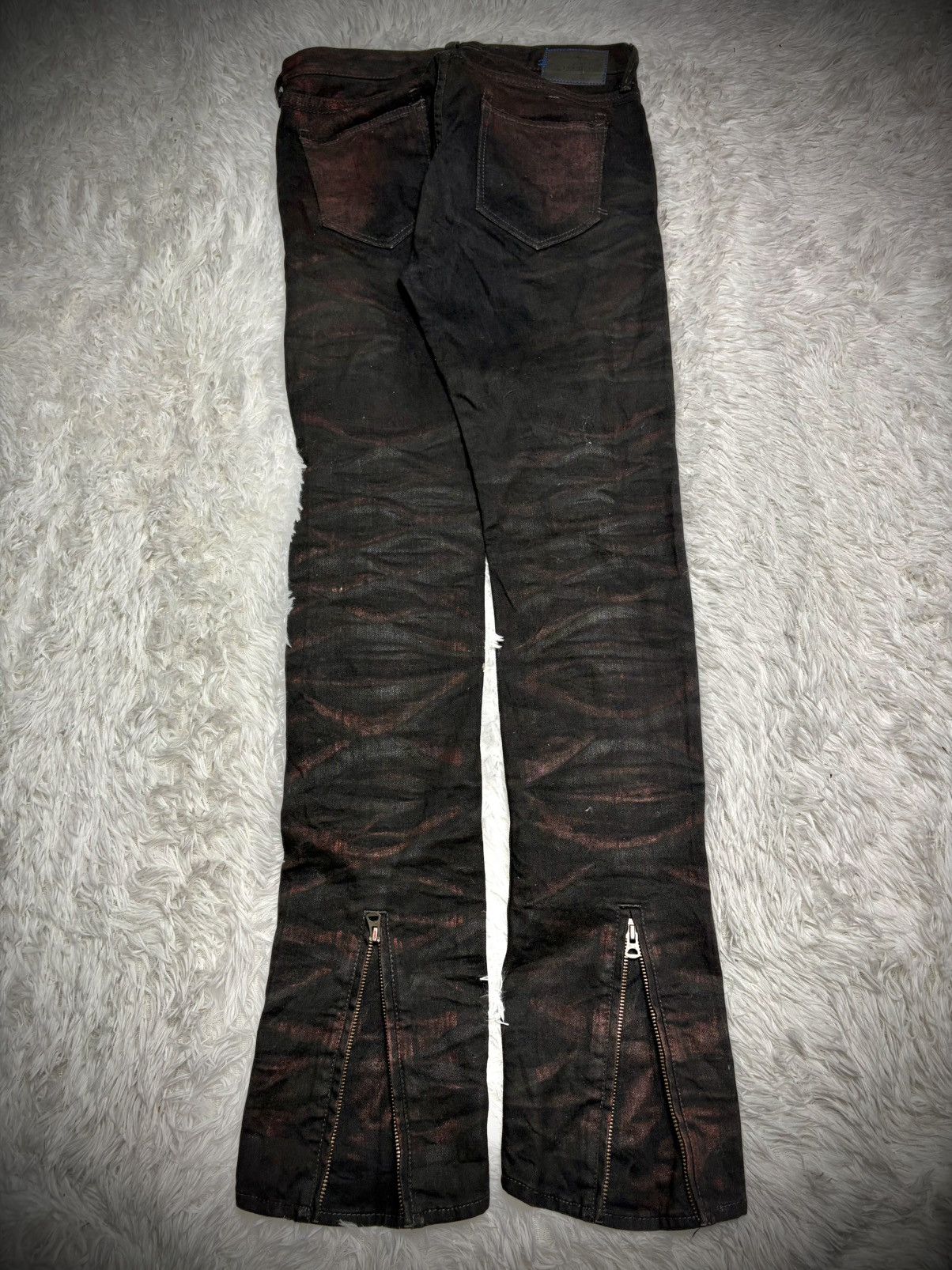 If Six Was Nine Rare Civarize waxed luster flared jeans Size US 31 - 8 Thumbnail