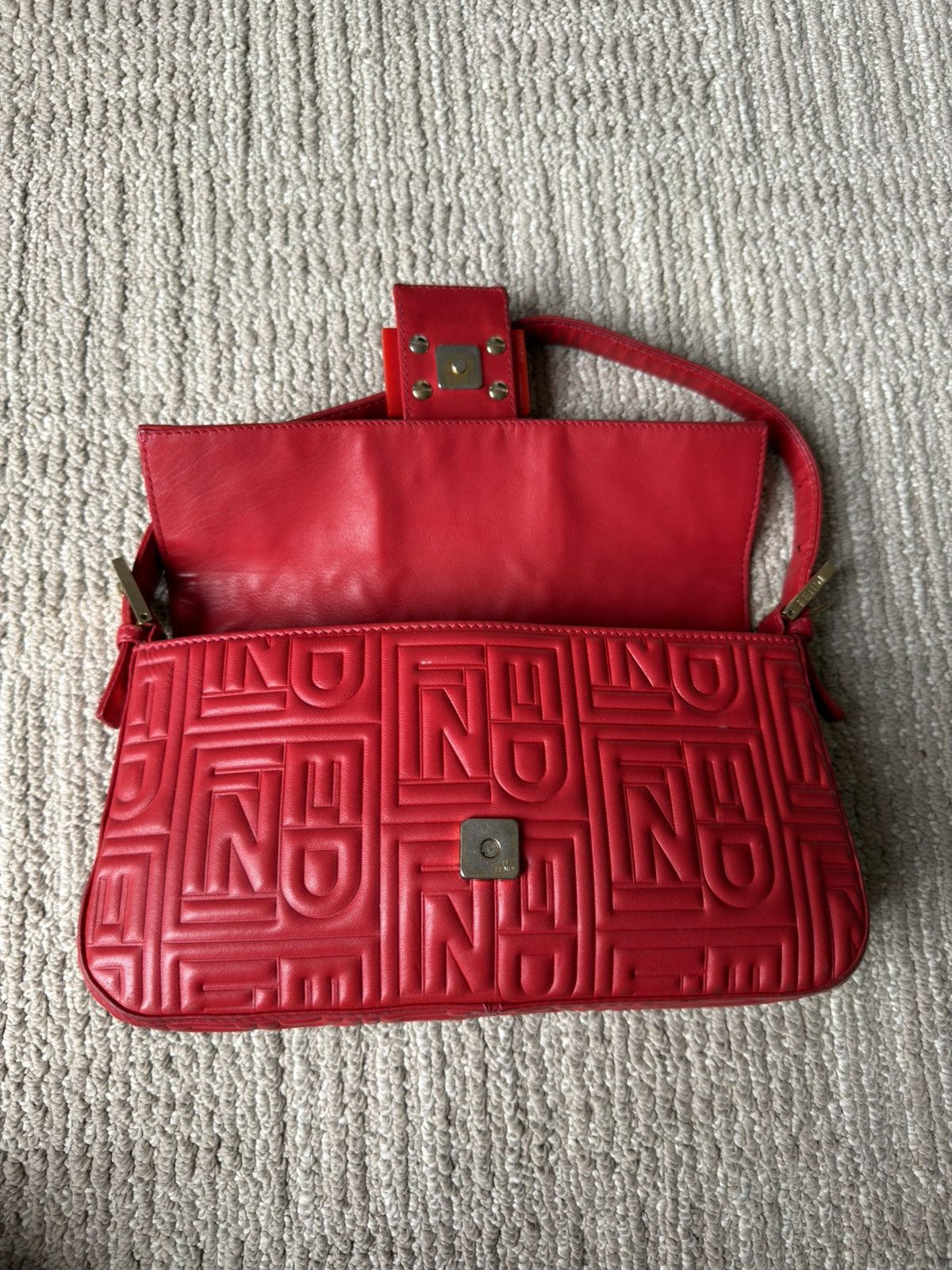 Fendi Fendi Baguette - 1997 Re-edition - Red Nappa Leather - Gold Size ONE SIZE - 15 Thumbnail