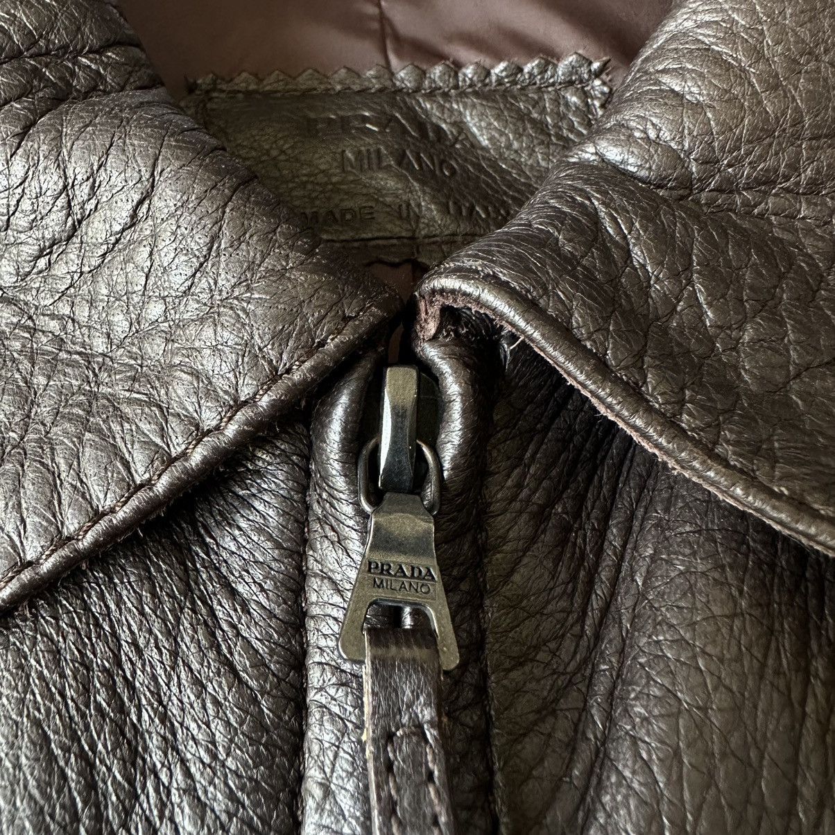Prada Vintage Archive 2000s Prada Deer Leather Jacket Size US M / EU 48-50 / 2 - 3 Thumbnail