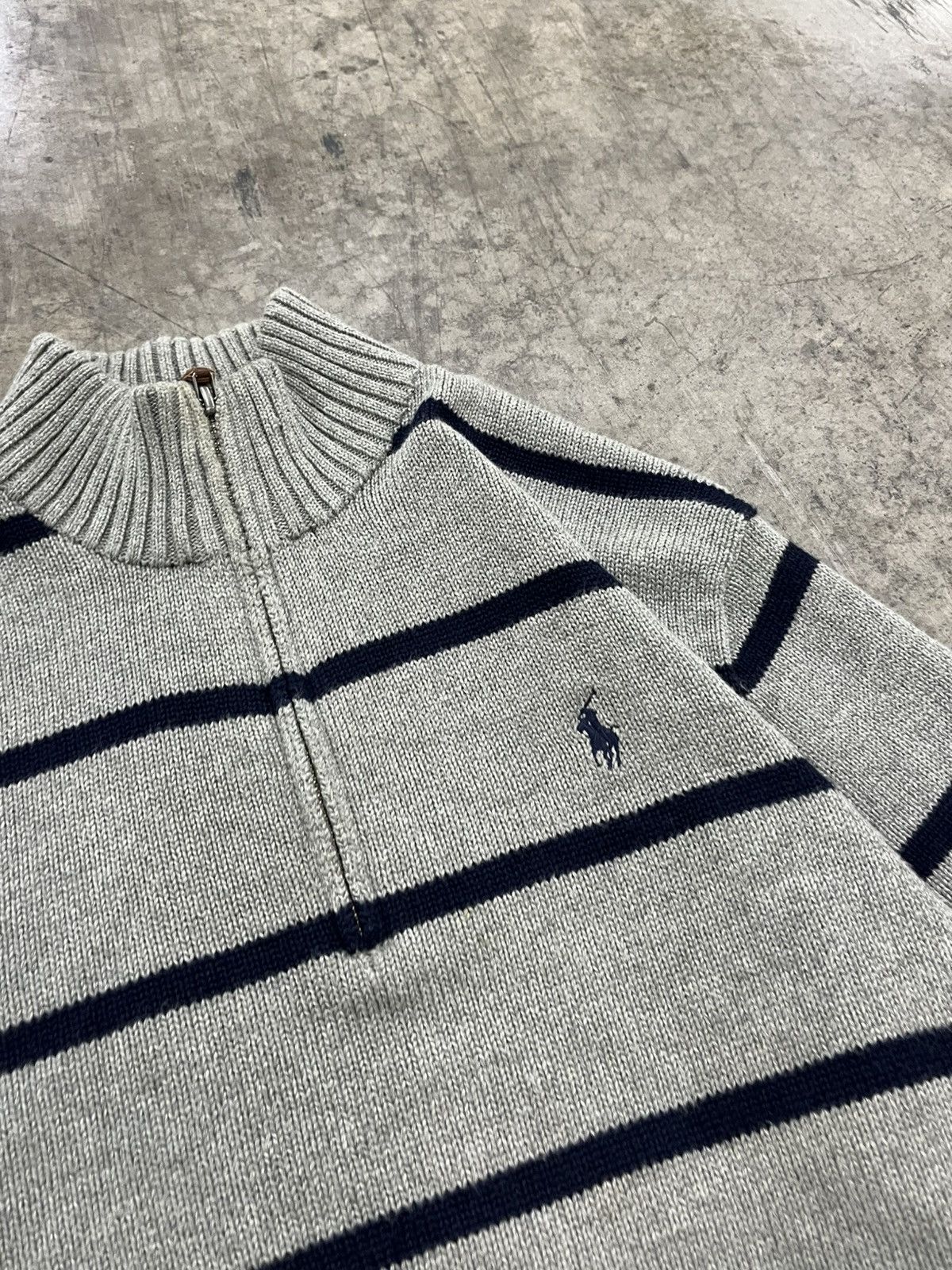 Polo Ralph Lauren × Vintage Polo Ralph Lauren vintage stripped 1/4 zip sweater knit Size US M / EU 48-50 / 2 - 7 Thumbnail