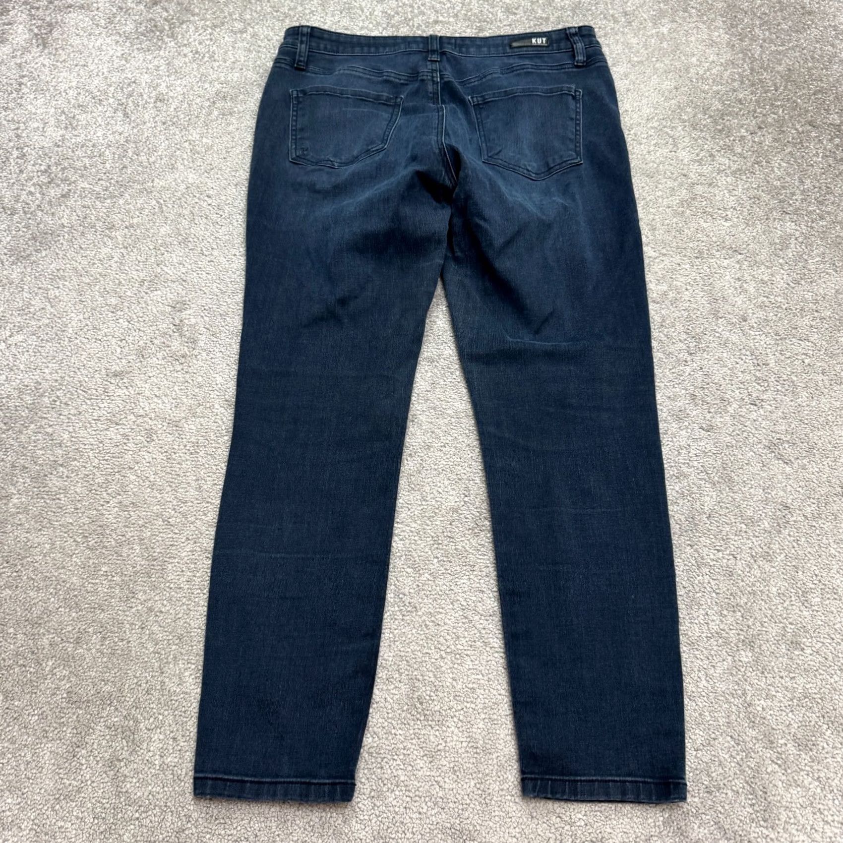 Vintage KUT from The Kloth Donna High Rise Ankle Skinny Jeans Womens 10 Dark Wash Denim Blue Skinny Jeans Women Size 10 Regular 32 Inseam 26 in Jeans Size 32" / US 10 / IT 46 - 2 Thumbnail