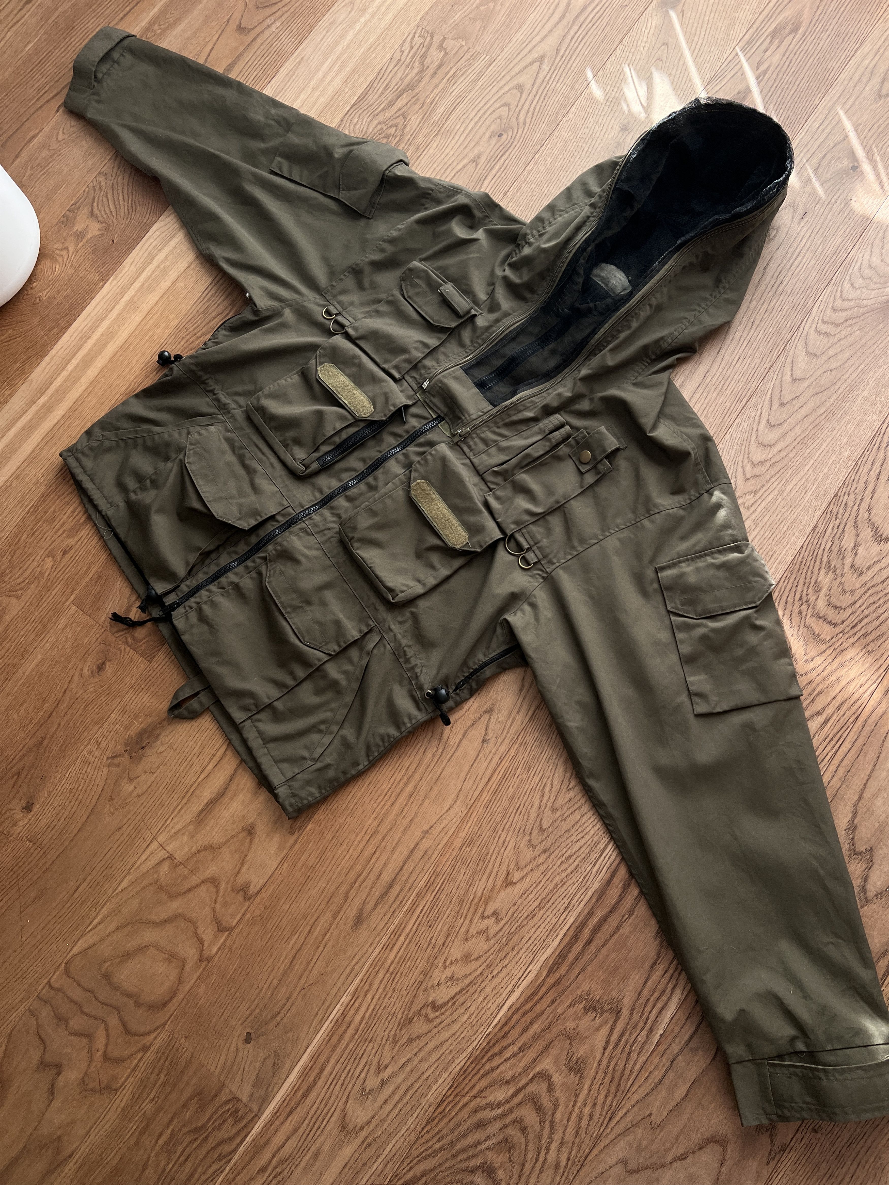 Schott Crazy VTG 90s multipocket army fishing mesh mask crop jacket Size US L / EU 52-54 / 3 - 2 Thumbnail