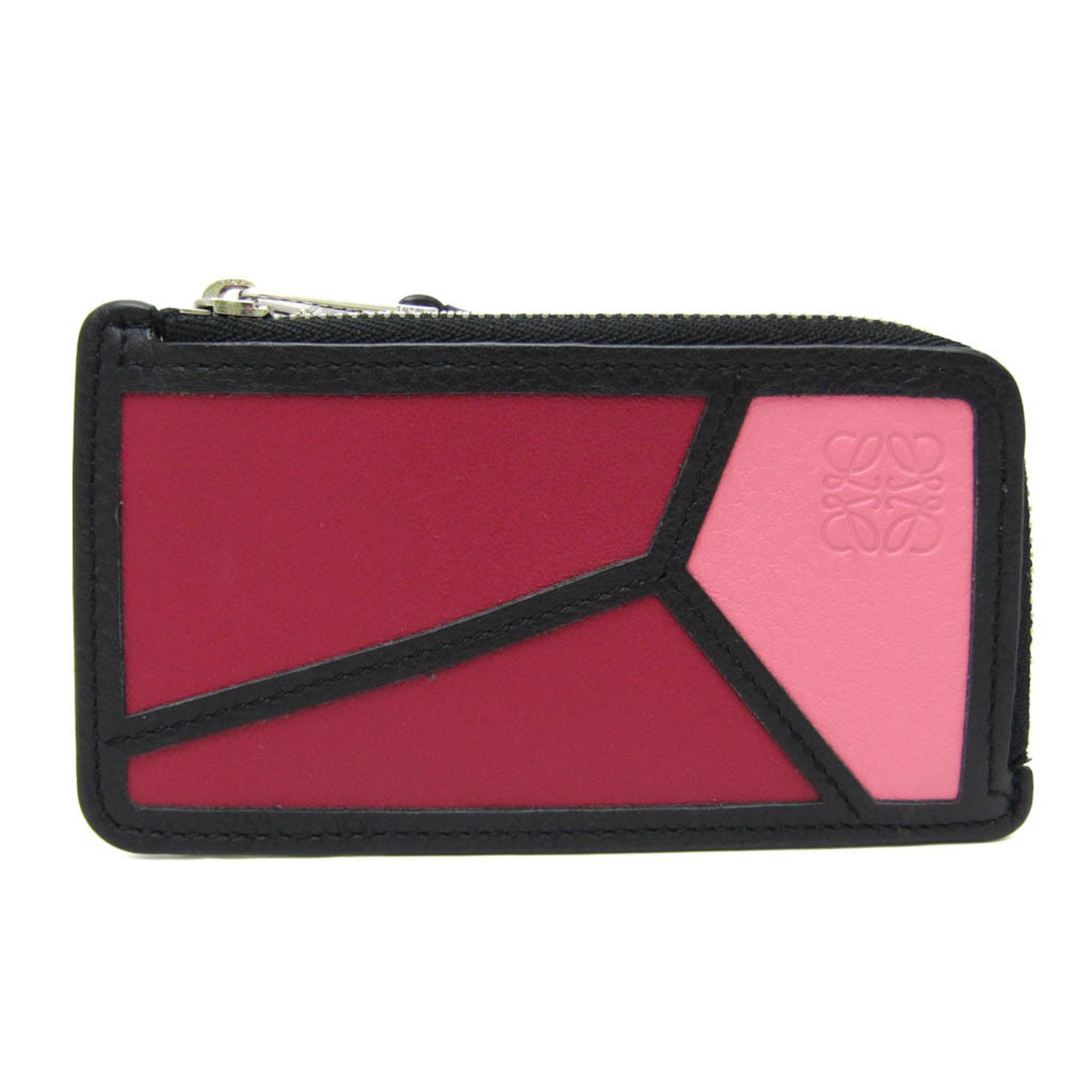 image of Loewe Puzzle Card Case Women's Leather Coin Purse/coin Case Black,pink,purple