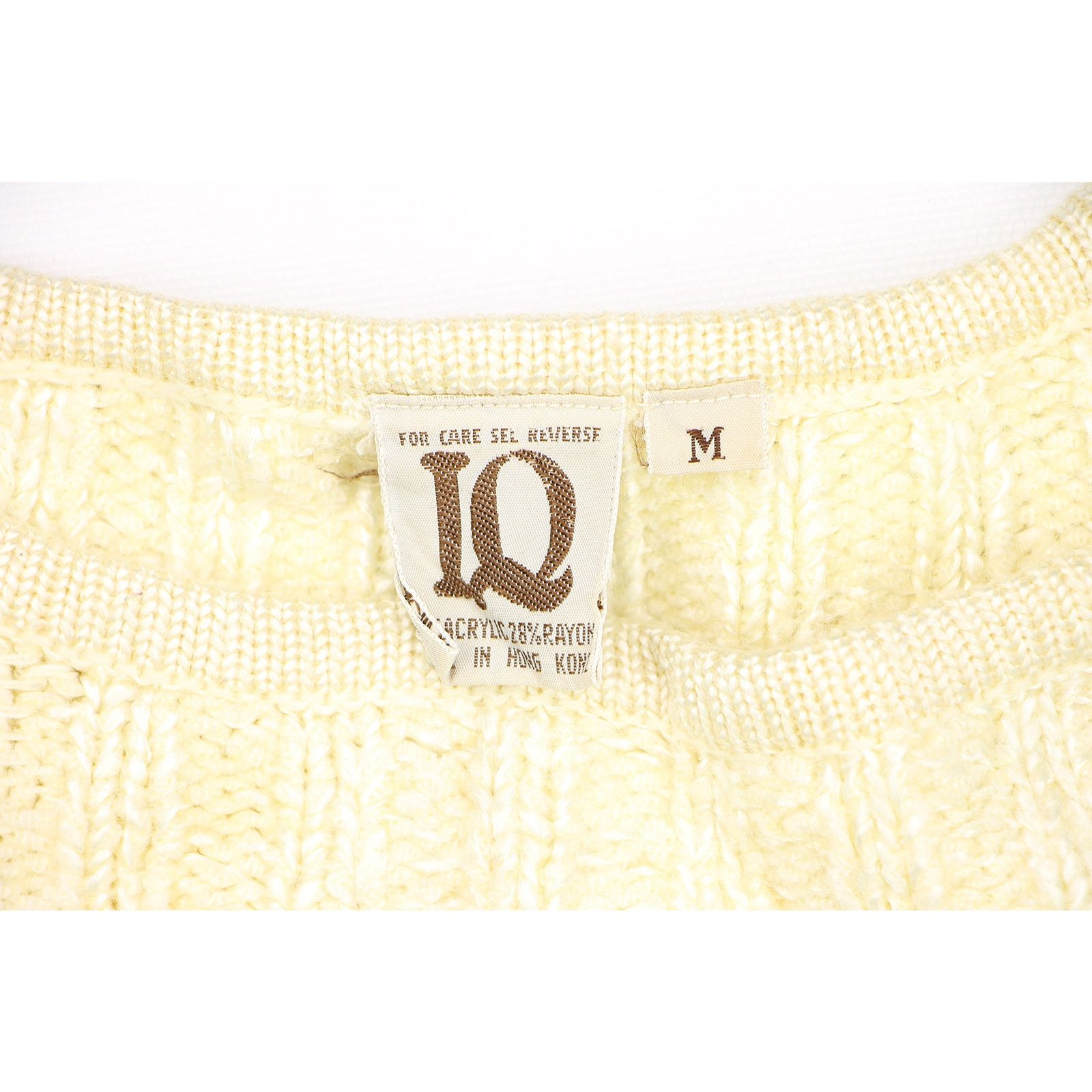 Other 80s Vintage Vertical Cable Knit Pullover Cream Sweater M Size M / US 6-8 / IT 42-44 - 6 Thumbnail