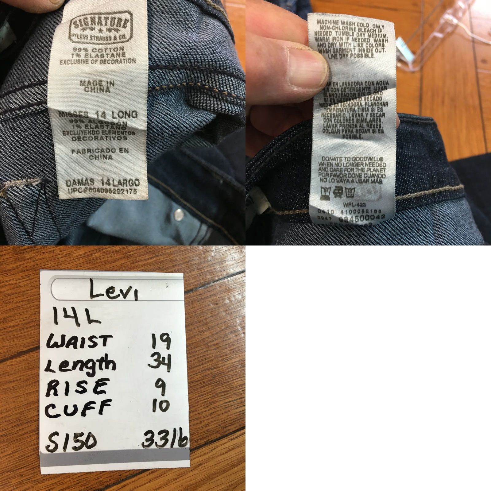 Levi's Levi's Signature Womens Low Rise Boot Cut Blue Denim Jeans Size 14 38X34 Size 36" / US 14 / IT 50 - 8 Thumbnail