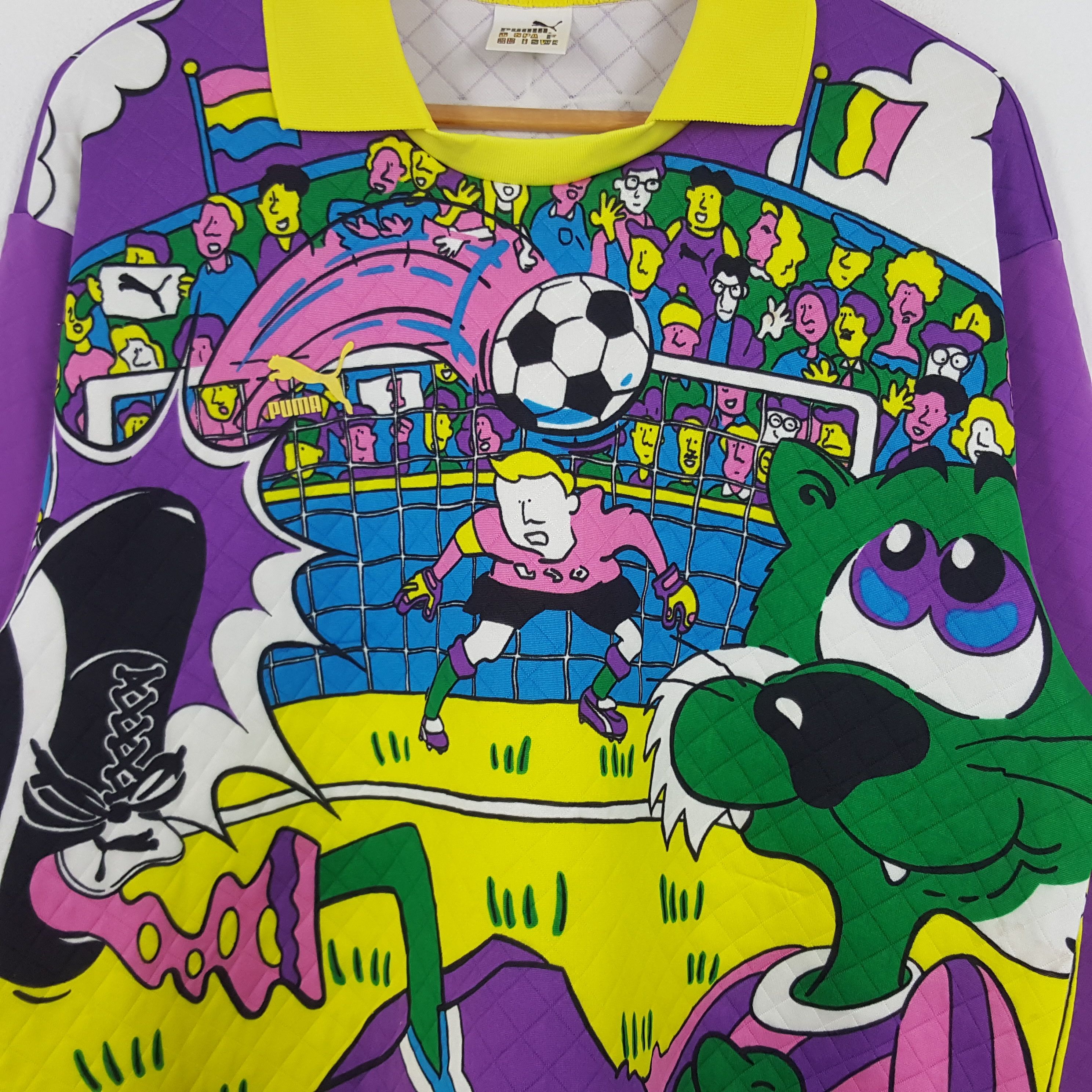 Puma × Vintage Vintage Puma Fullprint Sport Collared Sweatshirt Size US L / EU 52-54 / 3 - 2 Thumbnail
