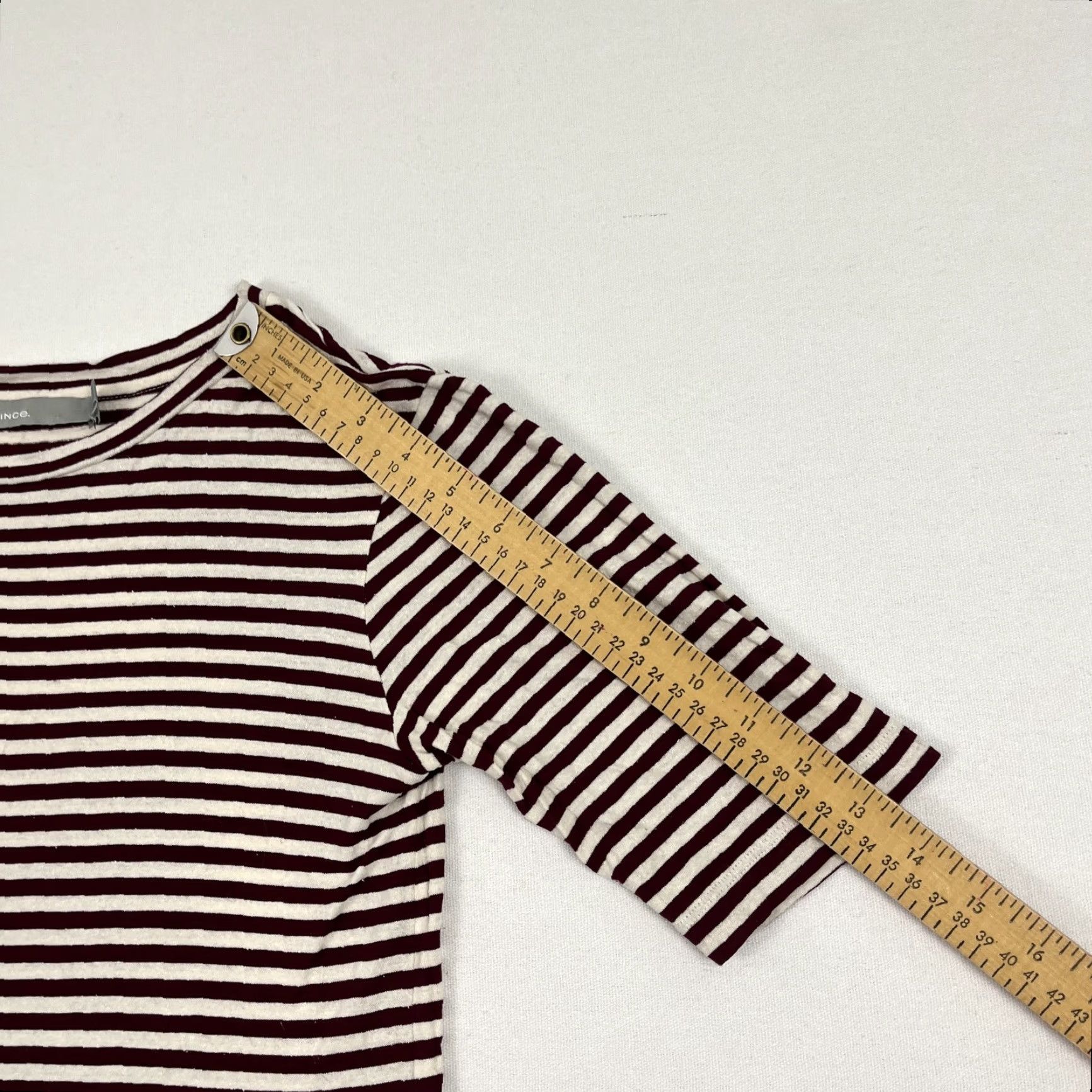 Nike Vince Blouse Womens Small Crop Red Cream Striped Silk Viscose Candy Cane Holiday Size M / US 6-8 / IT 42-44 - 5 Thumbnail