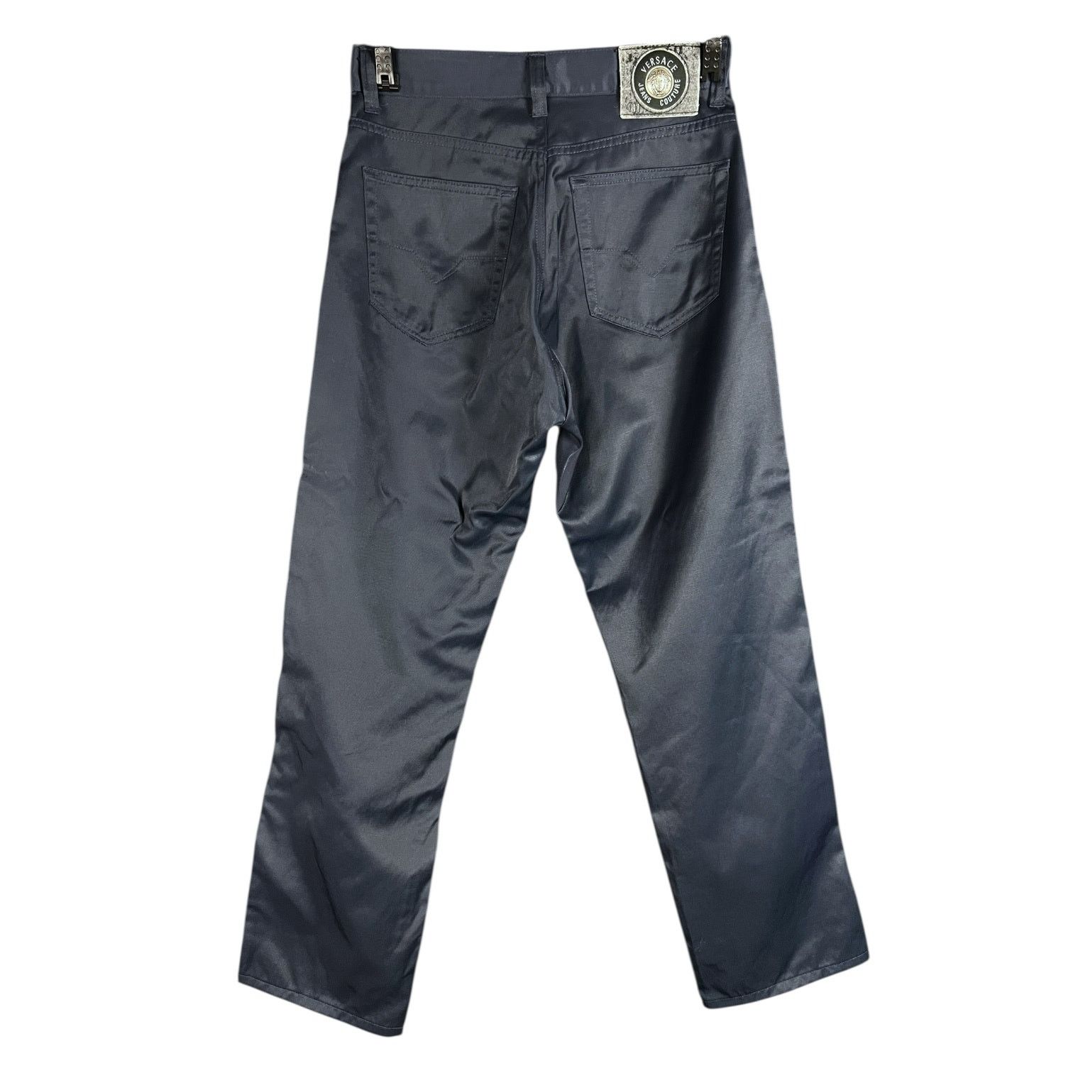 Versace Men's Vintage Y2K Versace Couture Navy Coated Jeans 29W 31L Size US 33 - 10 Thumbnail