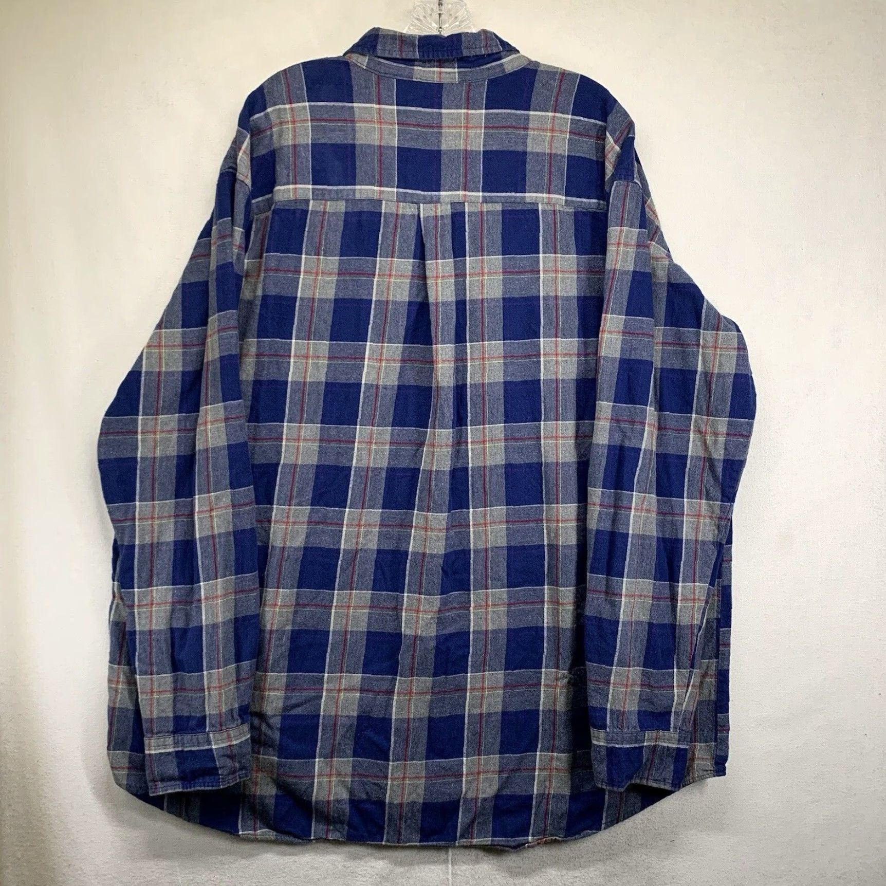 Vintage VINTAGE Foundry Men's Flannel Shirt Casual Big & Tall 2XLT Blue Gray Red Plaid Long Sleeve Button Up Size US XXL / EU 58 / 5 - 2 Thumbnail