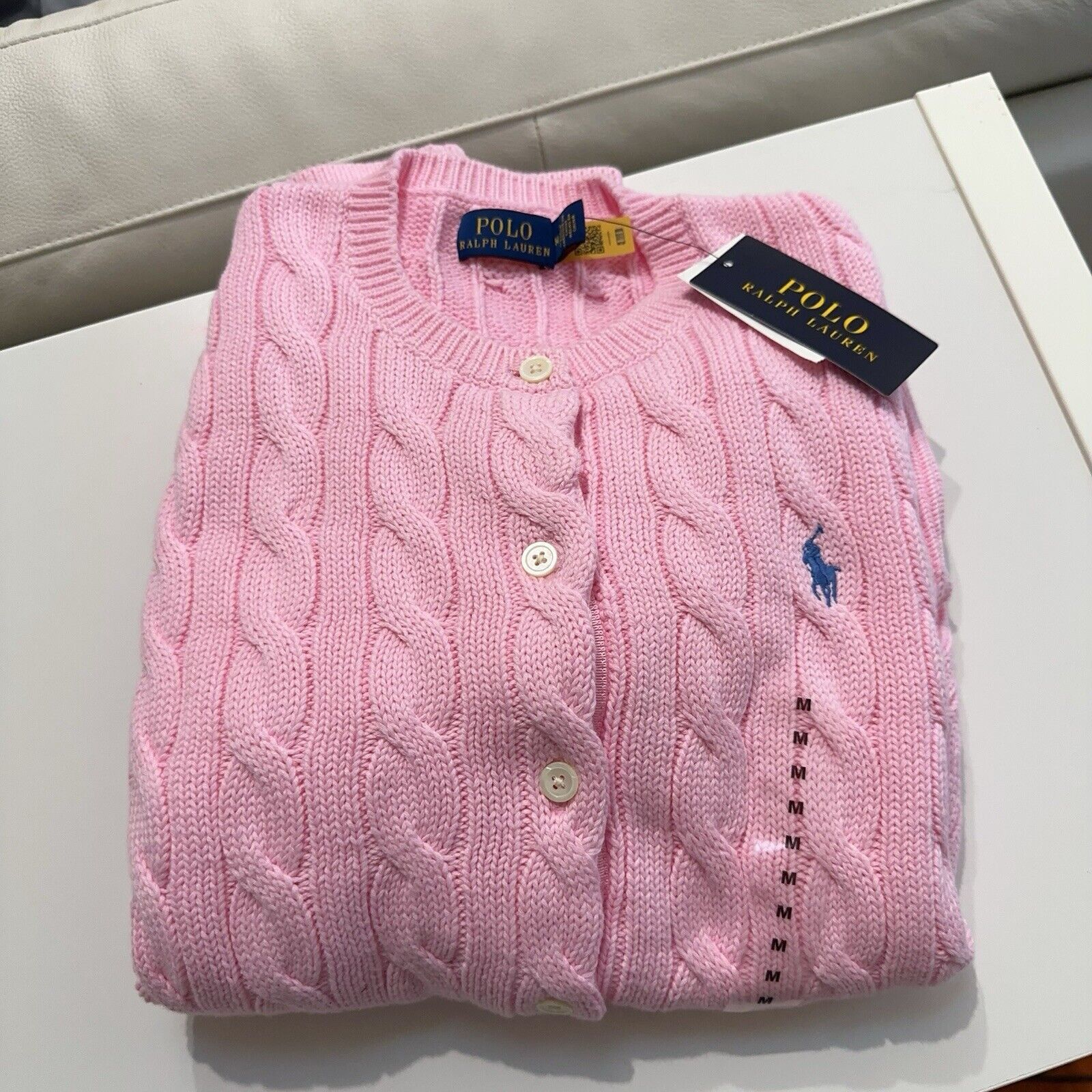 Ralph Lauren NEW Polo Ralph Lauren Women CottonCardigan Sweater Pink M Size M / US 6-8 / IT 42-44 - 7 Thumbnail