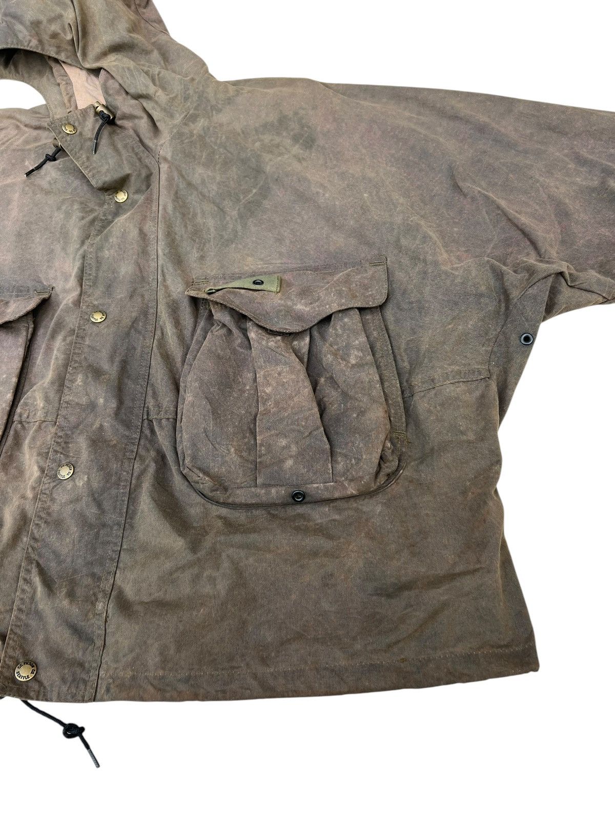 Filson Vintage 80s Filson Waxed Canvas Smock Hoodie Anorak Jacket Size US XXL / EU 58 / 5 - 10 Thumbnail