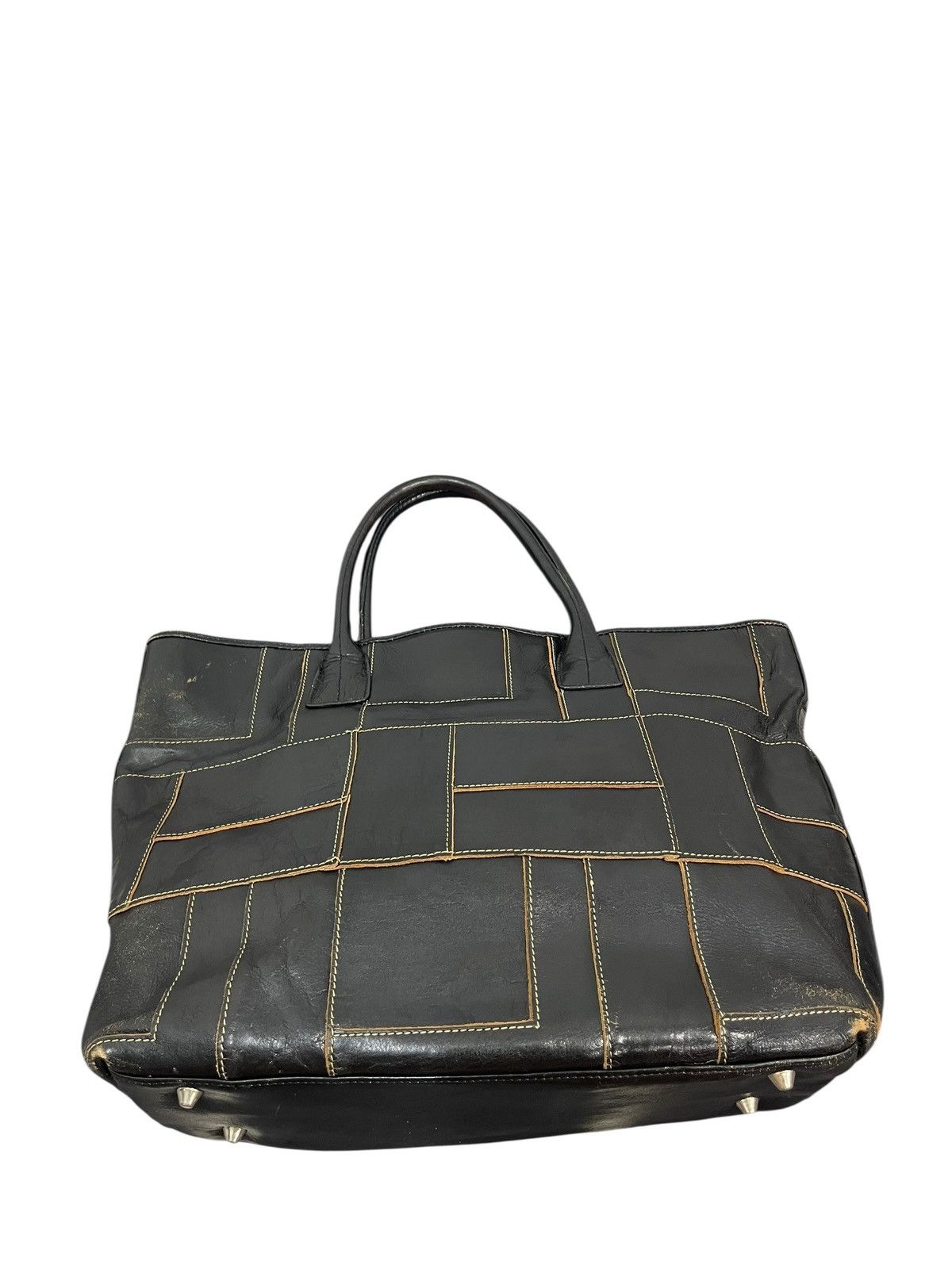 Japanese Brand Full Leather Patchwork Unknown Tote Bag 5🟩 Size ONE SIZE - 5 Thumbnail