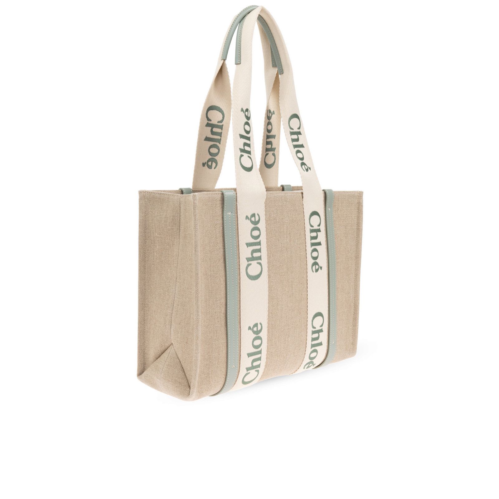 Chloe Chloe Medium Bluish Green Linen Tote Bag New & Authentic Size ONE SIZE - 3 Thumbnail