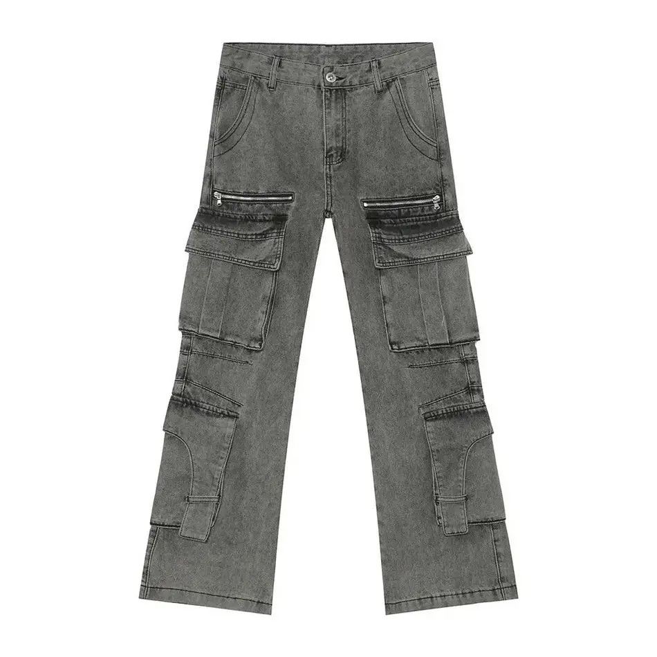 Japanese Brand Retro loose high street pocket zipper jeans Size US 32 / EU 48 - 5 Thumbnail
