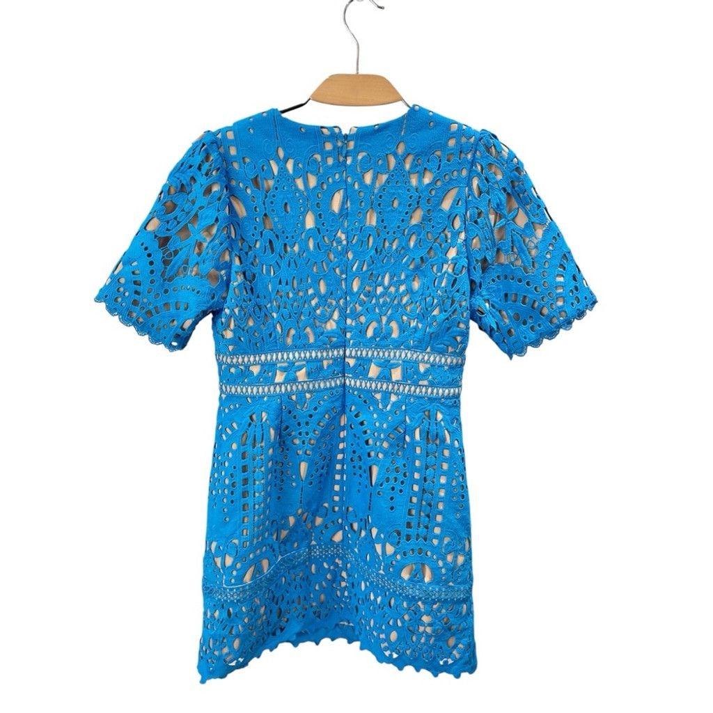 Other NEW Adelyn Rae Dana Sea Blue Guipure Lace Mini Dress Size M Size M / US 6-8 / IT 42-44 - 3 Thumbnail