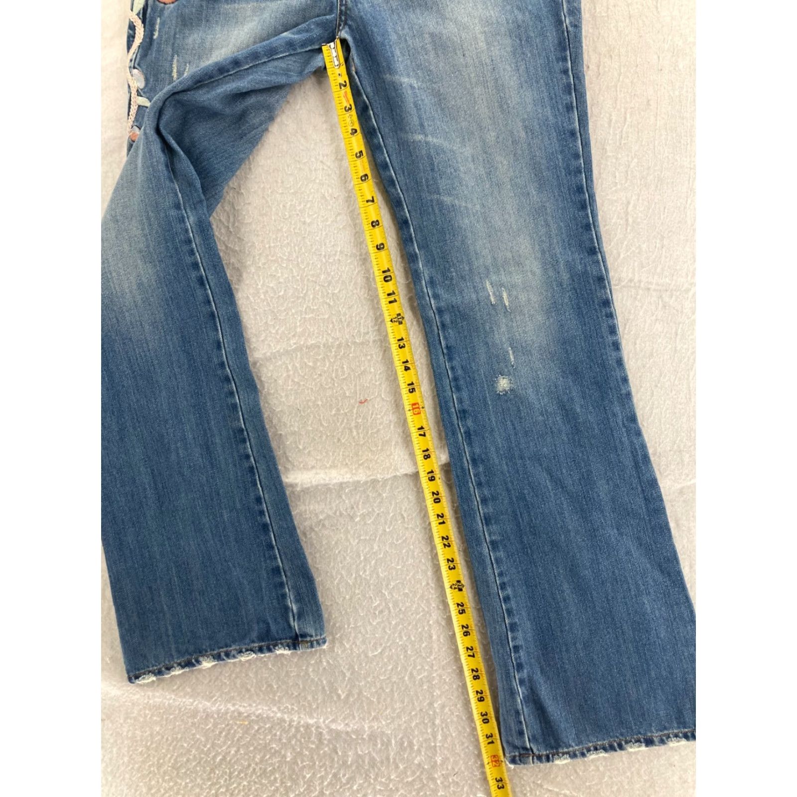 Vintage Devoted Jeans Women's Bootcut 29 Blue Denim with Embroidered Pockets Regular Fit Size 29" - 5 Thumbnail