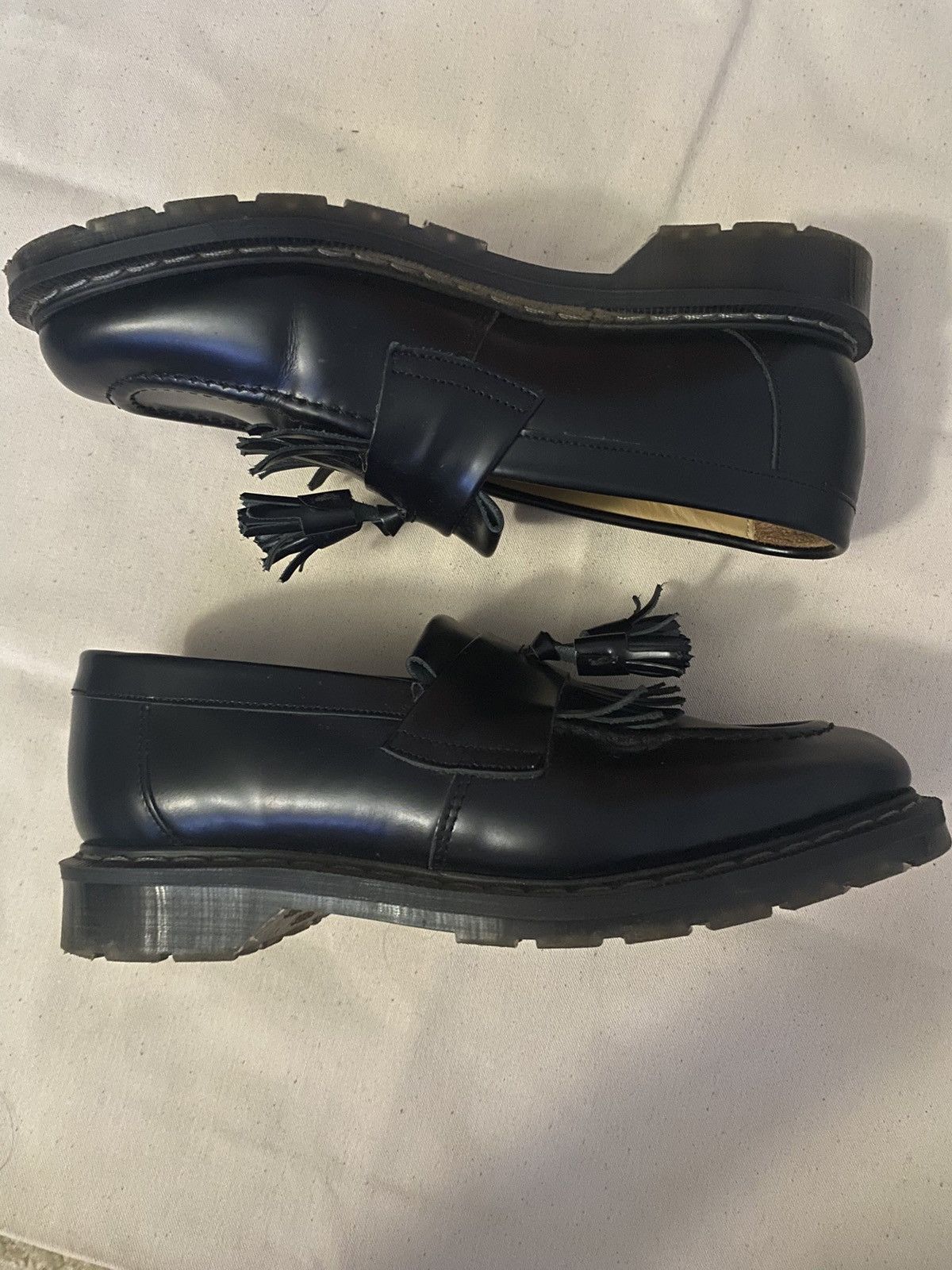 Solovair Black Hi-Shine Solovair Tassel Loafers Size US 7 / EU 40 - 2 Thumbnail