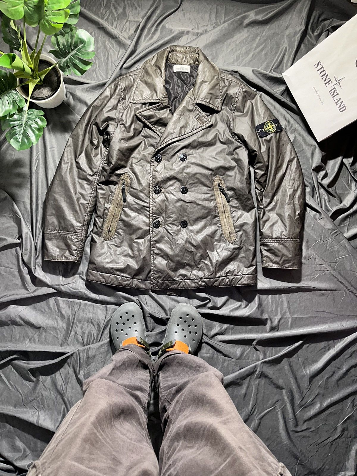 C.P.Company Massimo Osti long Military jacket Coat outer Khaki green beige main image 1