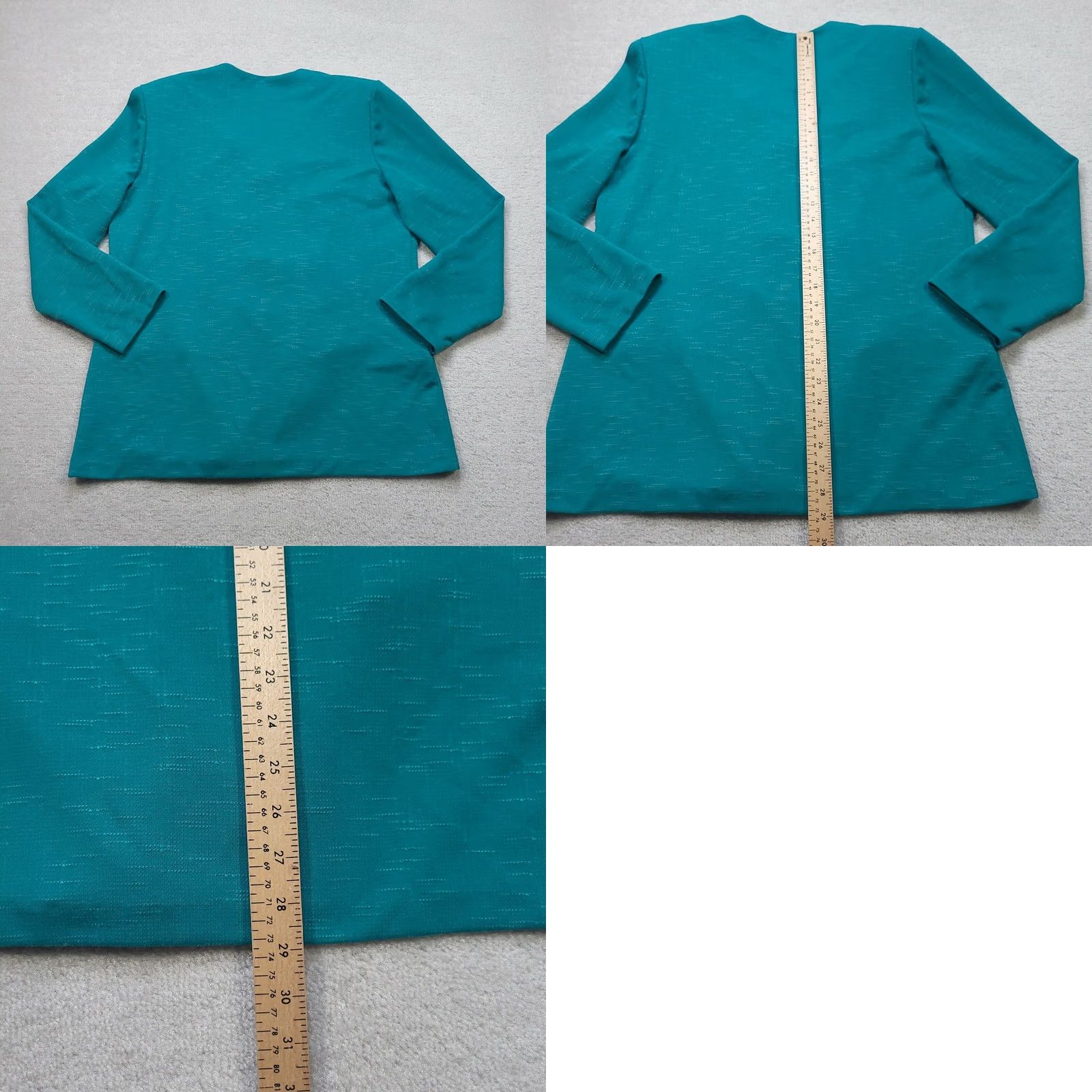 Vintage VINTAGE Pablo Collection Blouse Shirt Women's 16 Teal Blue 1980s USA Made Secretary/Geek Embellished Front-Shoulder Pads Mens/ Womens Size XXL / US 16-18 / IT 52-54 - 8 Thumbnail