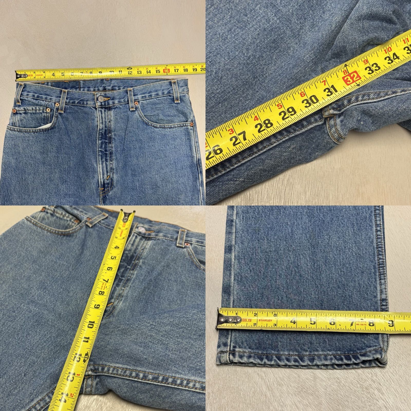 Levi's VINTAGE Levi’s 505 Jeans Mens 36x30 Regular High Rise Straight Blue Medium Wash 90s Logo 5-Pocket Mens Size US 36 / EU 52 - 8 Thumbnail