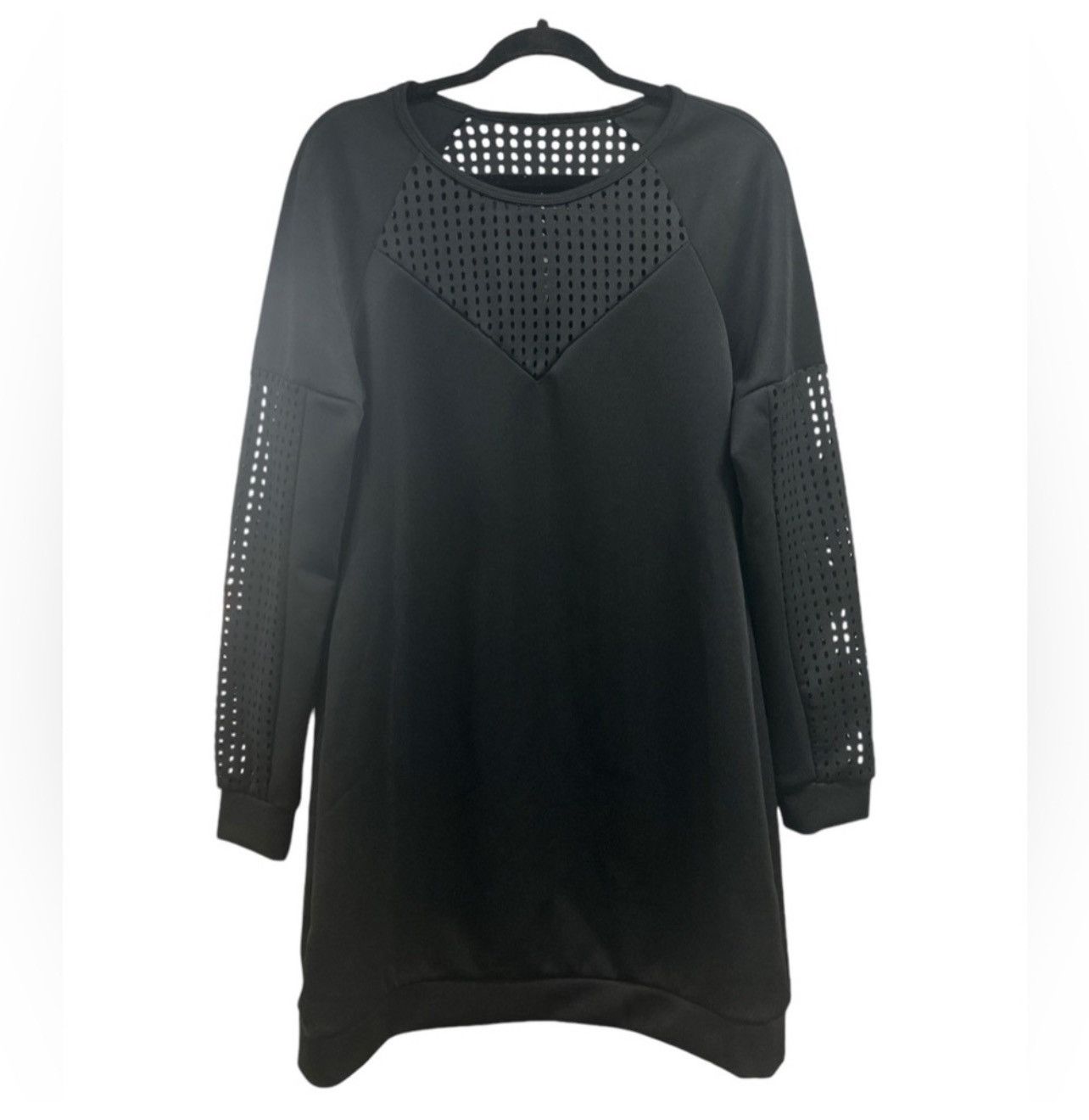 Fabletics Fabletics Tilly Neoprene Black Sweatshirt Mini Dress‎ - L Size L / US 10 / IT 46 - 3 Thumbnail